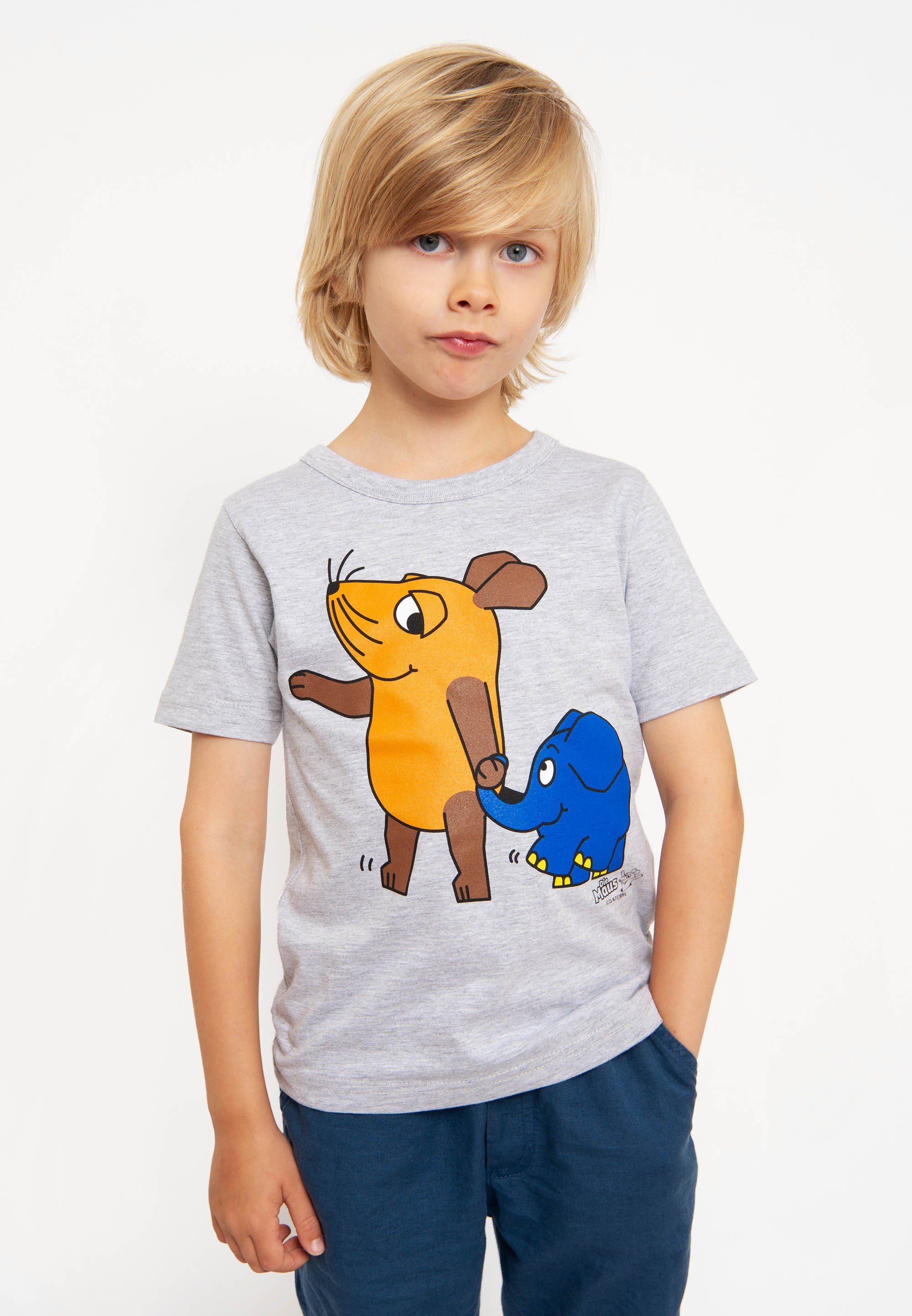 LOGOSHIRT T-Shirt Sendung mit der Maus - Maus & Elefant mit coolem Print