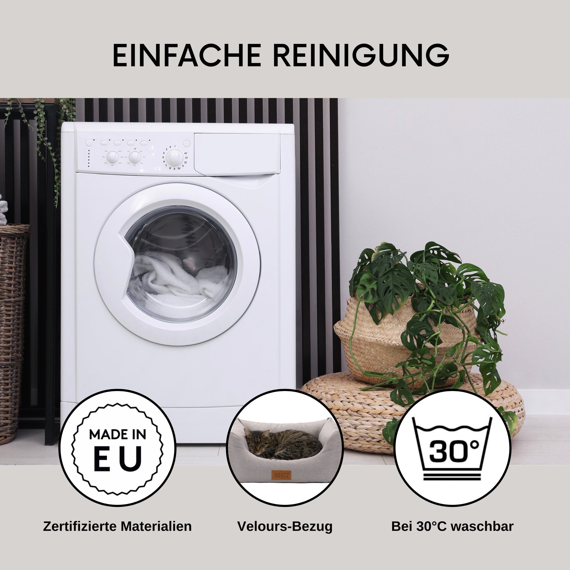 MSS e.K. Hundekorb Hundebett "Sofa", Velour, abnehmbarer Bezug