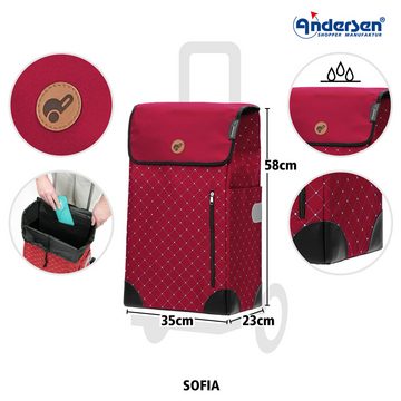 Andersen Einkaufstrolley Andersen Alu Star Shopper mit Tasche Sofia in Rot oder Anthrazit