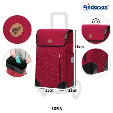 Andersen Einkaufstrolley Quattro Shopper mit Tasche Sofia in Rot oder Anthrazit