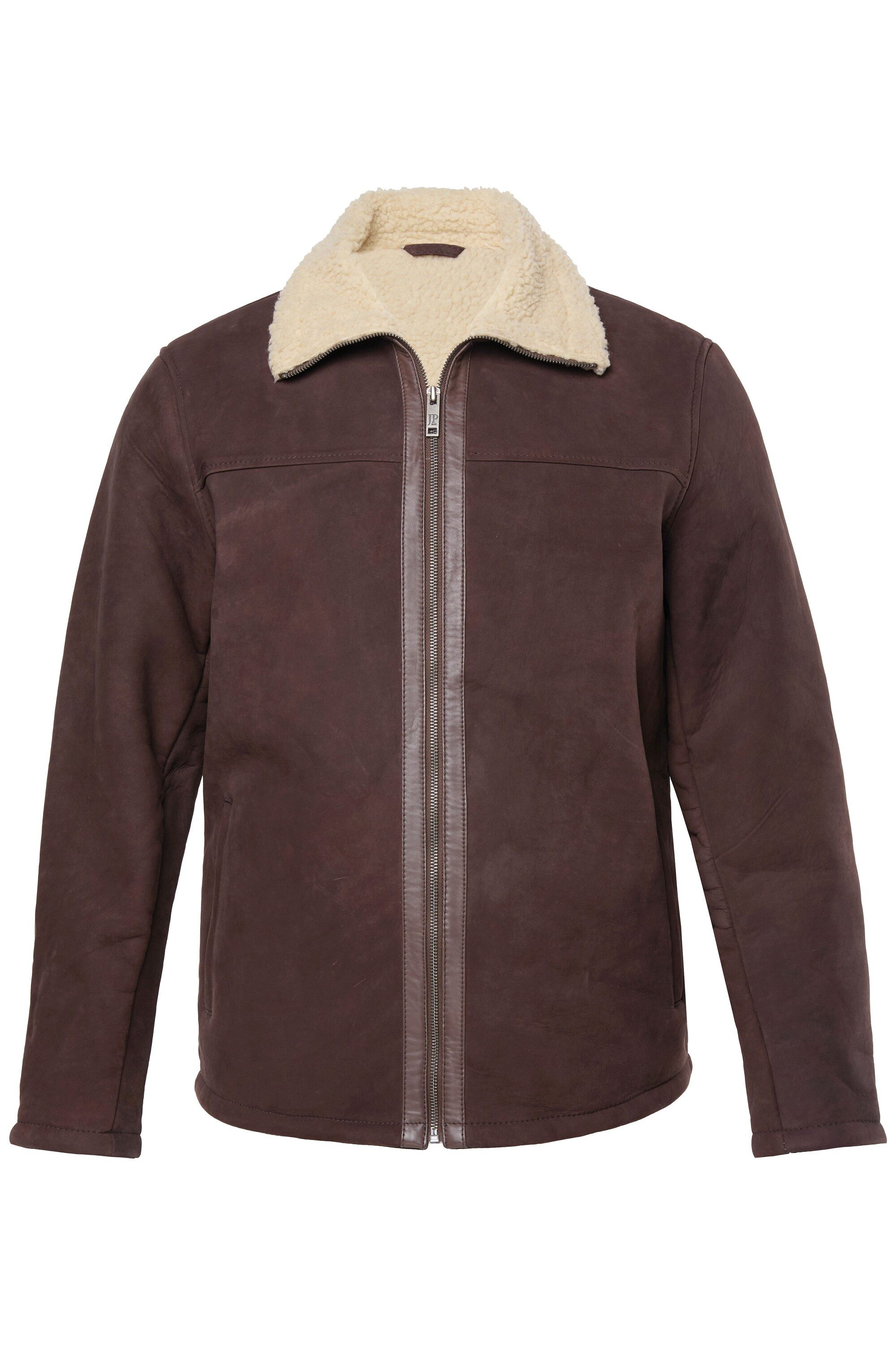 JP1880 Lederjacke Lederjacke mit Teddyfutter Lammnubuk