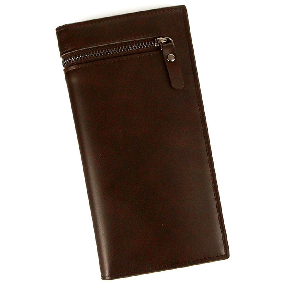 Blusmart Geldbörse Lange Herrenbrieftasche Mit Reißverschluss, Leichte Tragbare dark brown