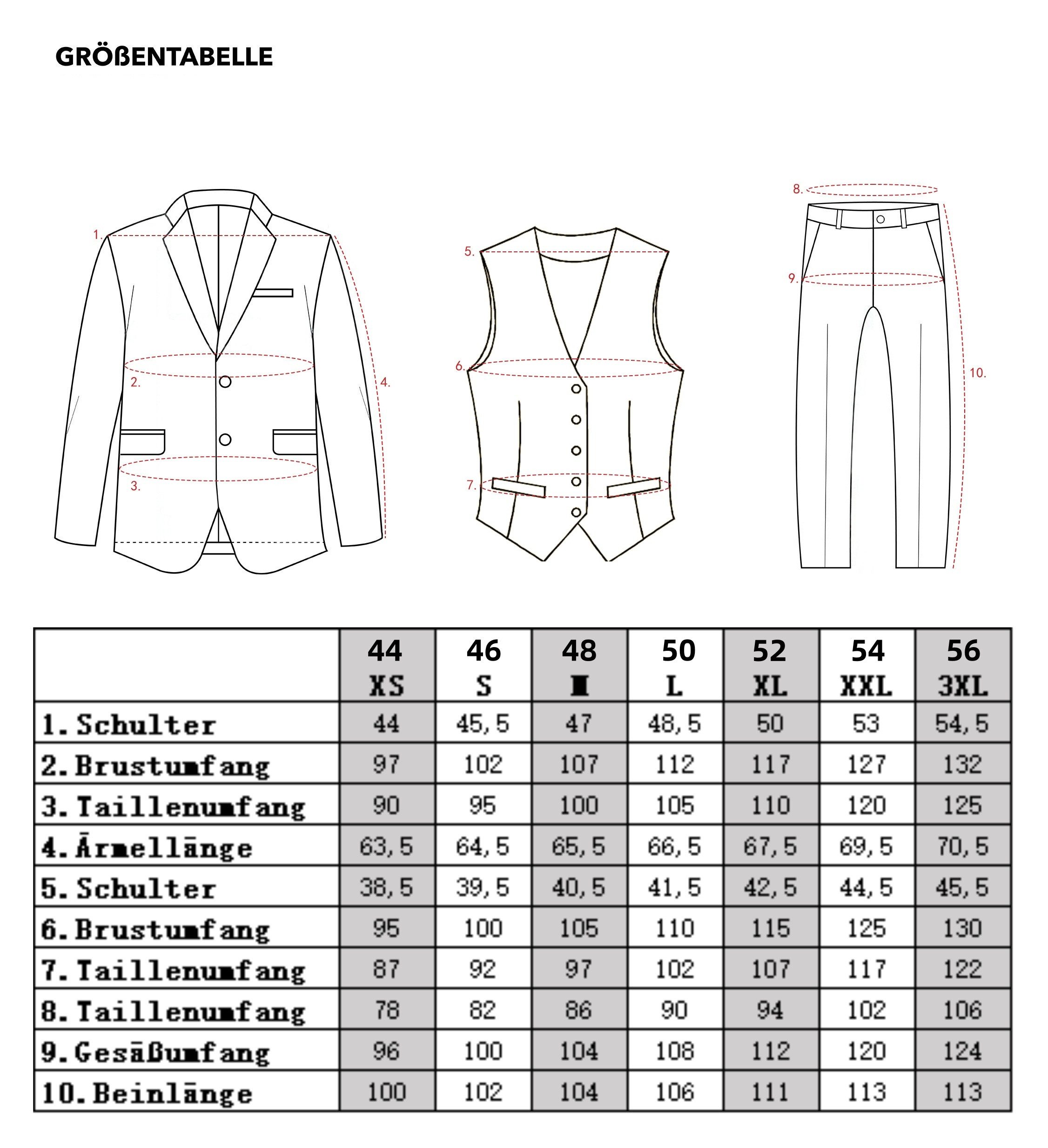 Allthemen Anzug (3 tlg) Herren Slim Fit Anzug Elegantes Anzugset für Busine günstig online kaufen