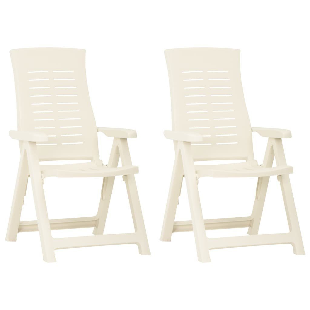 Gartenstuhl Verstellbare (2 Stk. | Weiß Gartenstühle Weiß Weiß 2 vidaXL Kunststoff St)