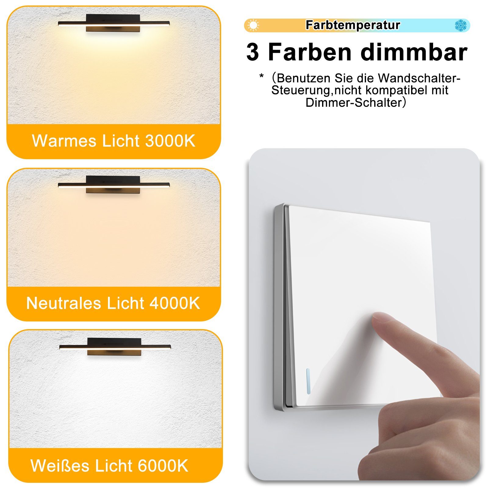 MUPOO LED Wandleuchte Innen,Modern Wandlampe 6-10 W, Wandbeleuchtung 600-10 günstig online kaufen
