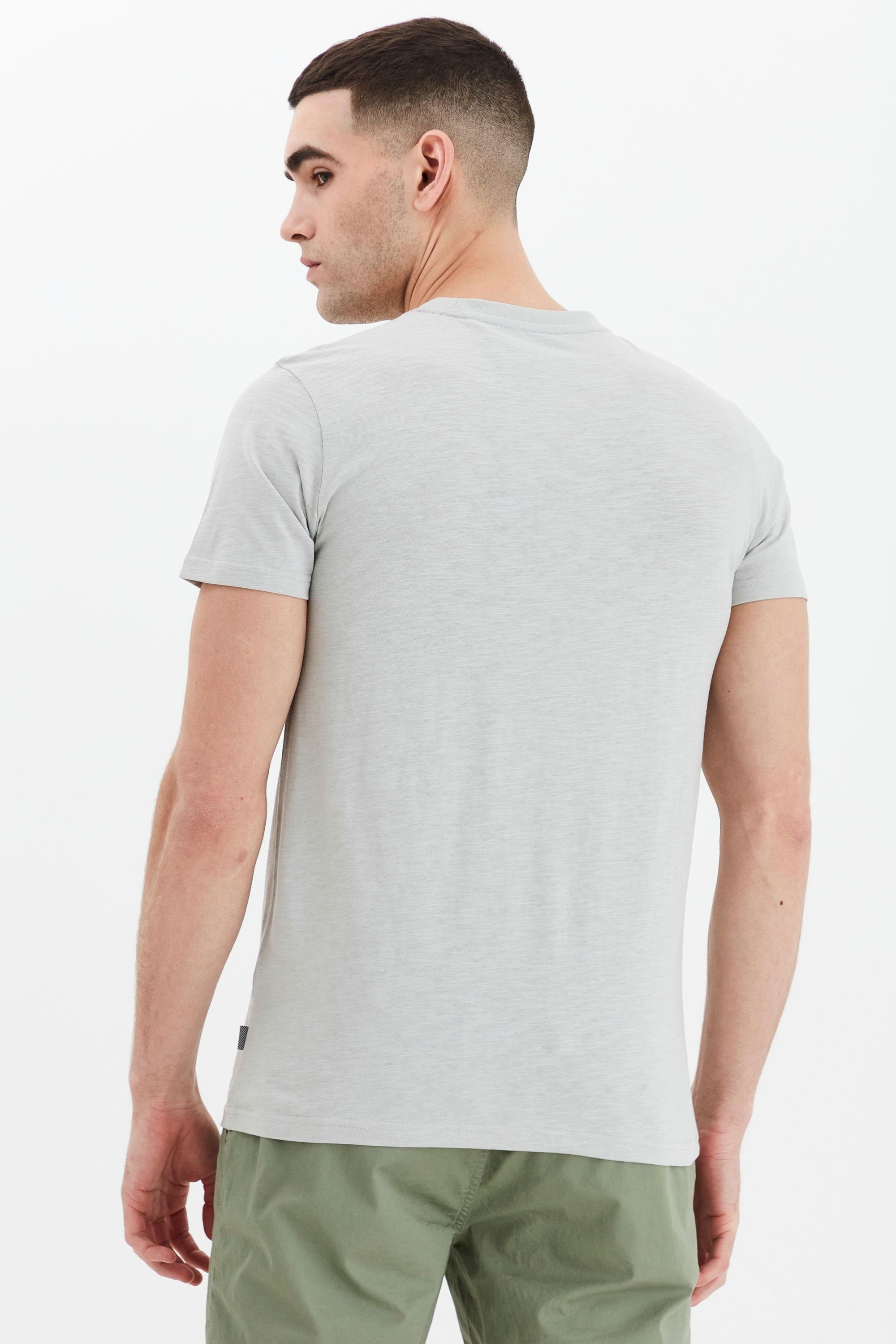 Print (154101) T-Shirt Grey mit !Solid Print-Shirt Light SDEmmo