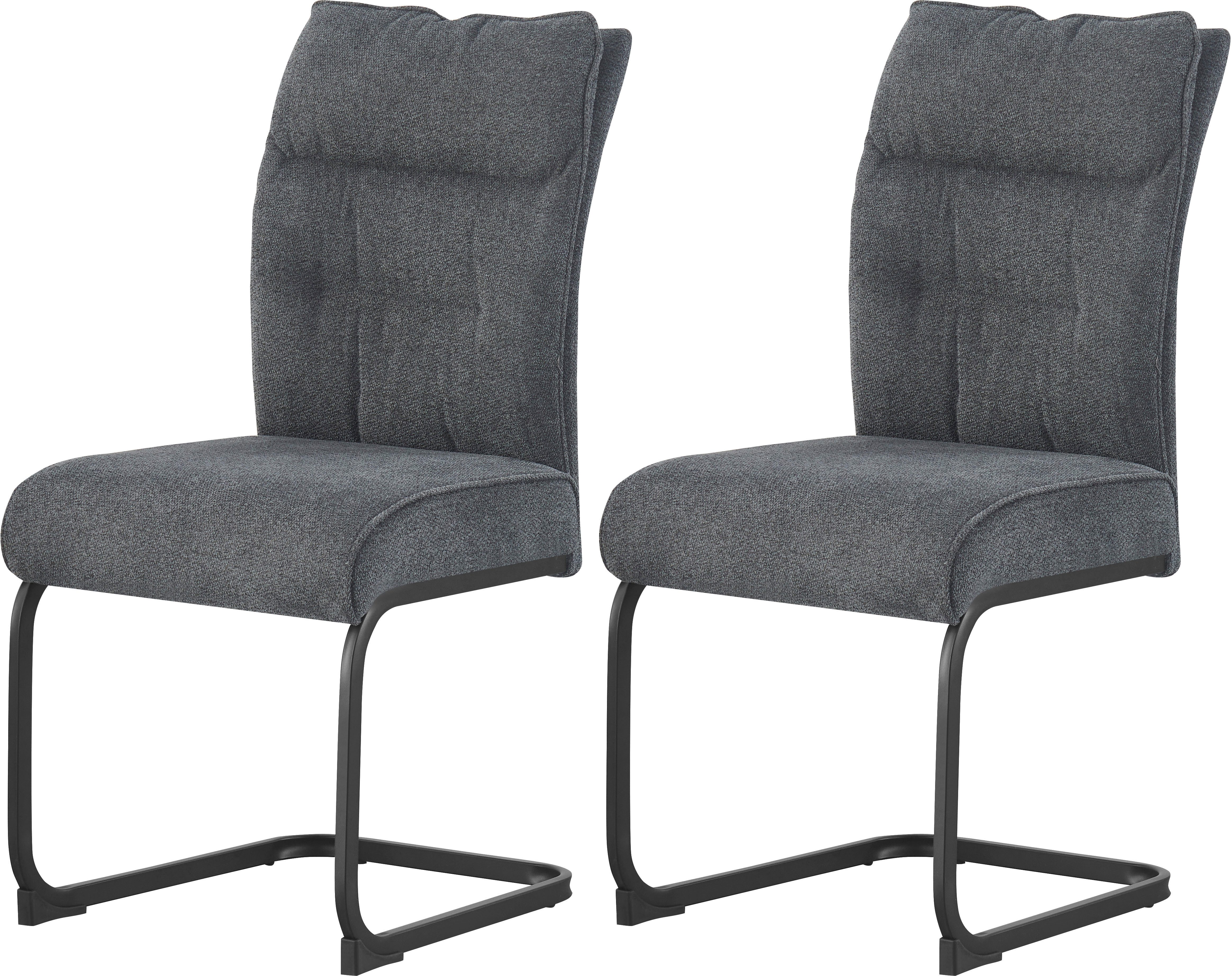 Home affaire Esszimmerstuhl BARRIE, 2er Set, mit Metallgestell in matt schwarz (Set, 2 St), in verschiedenen Farben, Belsatbarkeit pro Stuhl 120 kg, mit Armlehne