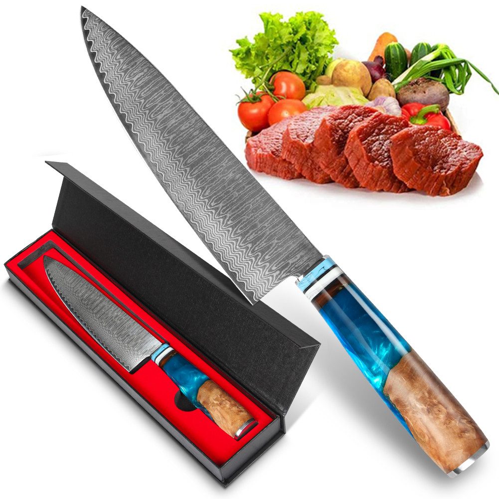 KEENZO Kochmesser Küchenmesser VG10 Damaskus Stahl Kochmesser chefmesser