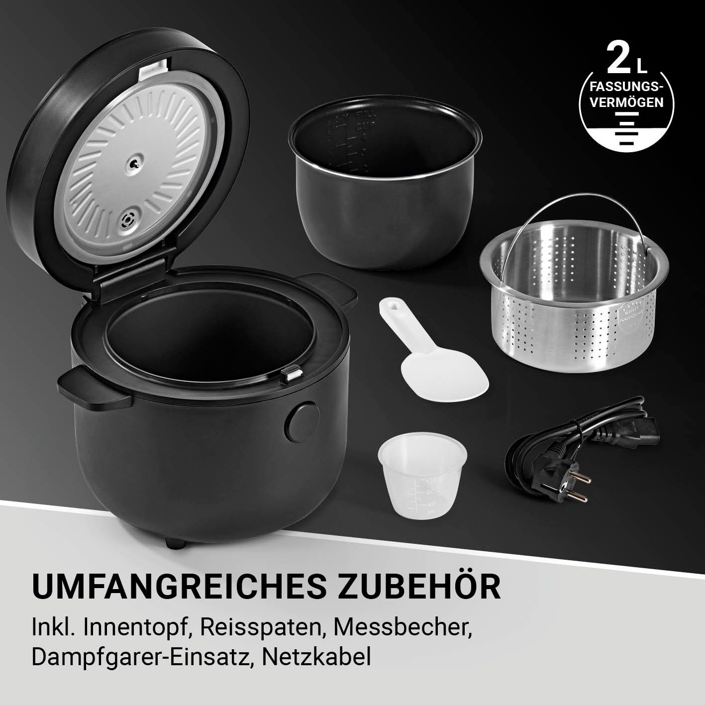 N8WERK schwarz Digitaler Reiskocher Reiskocher