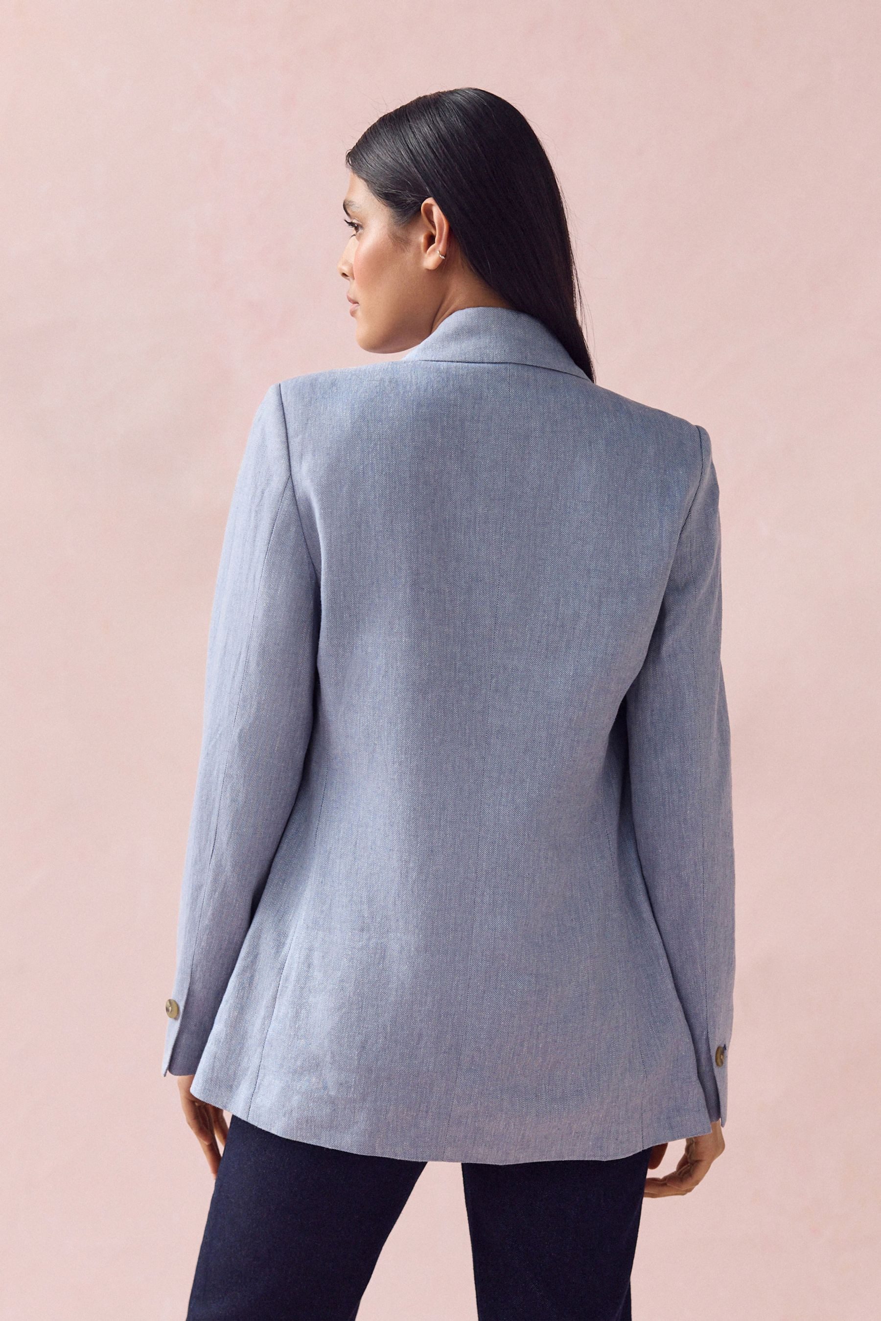 Next Jackenblazer Strukturierter Tailored Fit Blazer mit Leinen (1-tlg) günstig online kaufen