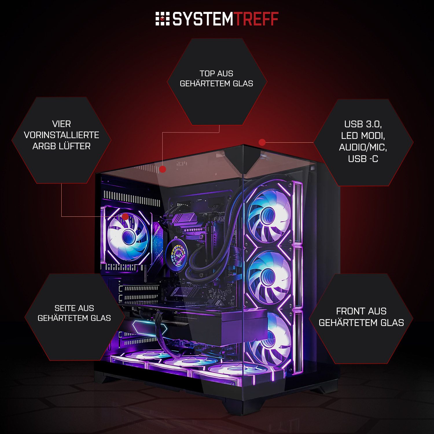 SYSTEMTREFF AMD Ryzen 7 9800X3D mit Nvidia GeForce RTX 5080 16GB Gaming-PC (AMD 9800X3D 9800X3D, Nvidia GeForce RTX 5080, 32 GB RAM, 1000 GB SSD, Wasserkühlung)