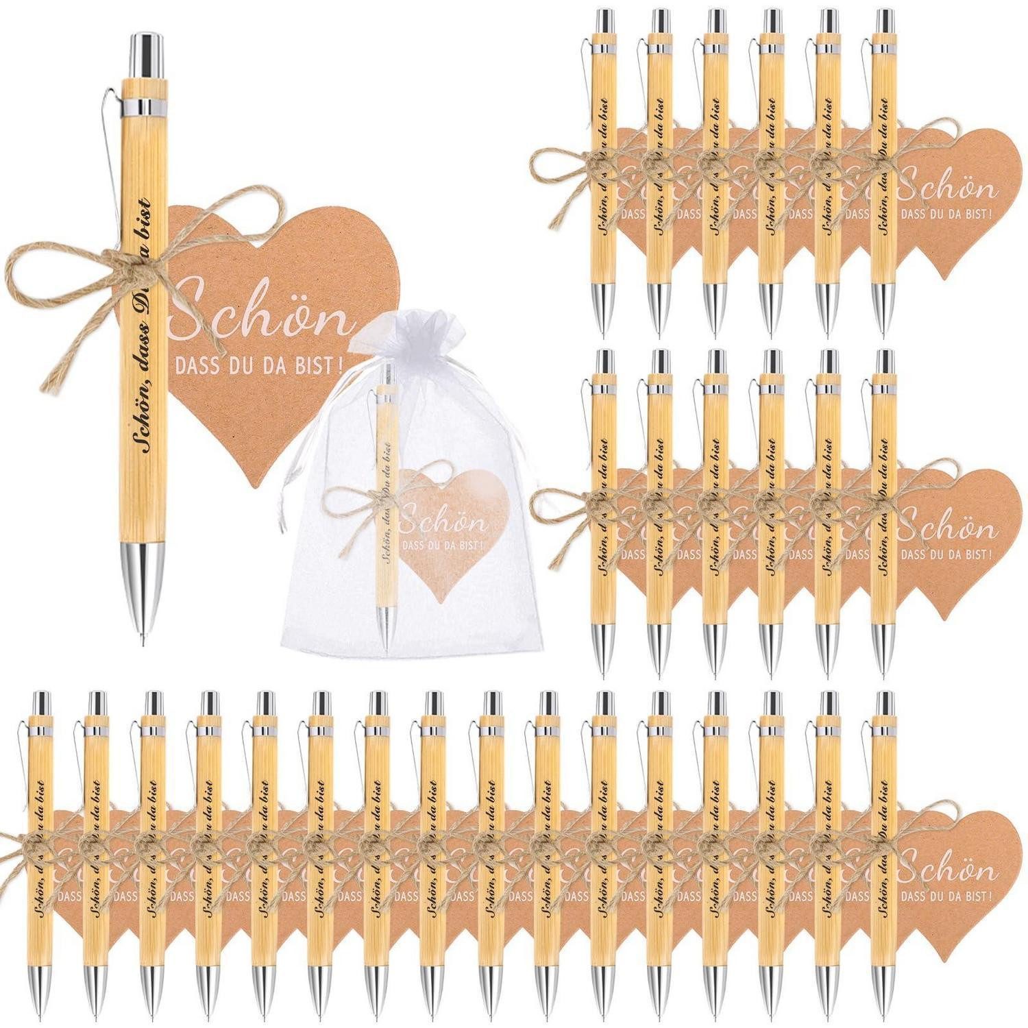 LuxusKollektion Druckkugelschreiber Holz Kugelschreiber Gastgeschenk "Schön Da" Set
