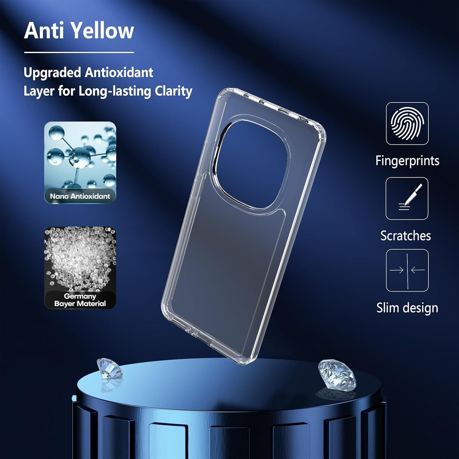 CLM-Tech Handyhülle Transparent für Xiaomi Redmi Note 15 Pro+ / 15 Pro Plus 5G 6,83 Zoll, TPU Gummi, Kratzfest, stoßsicher, schmutzabweisend