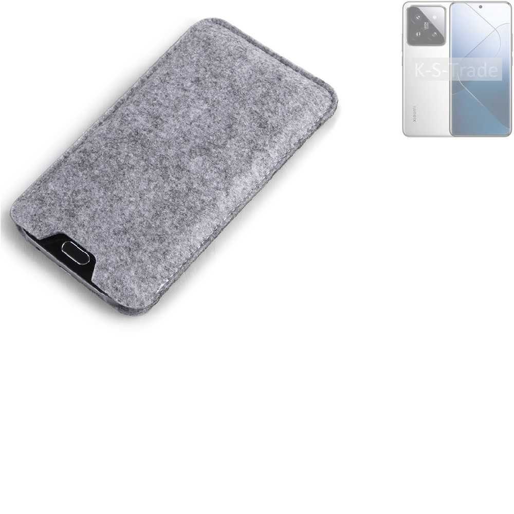 K-S-Trade Handyhülle für Xiaomi 14, Filz Handyhülle Schutzhülle Filztasche Filz Tasche Case Sleeve