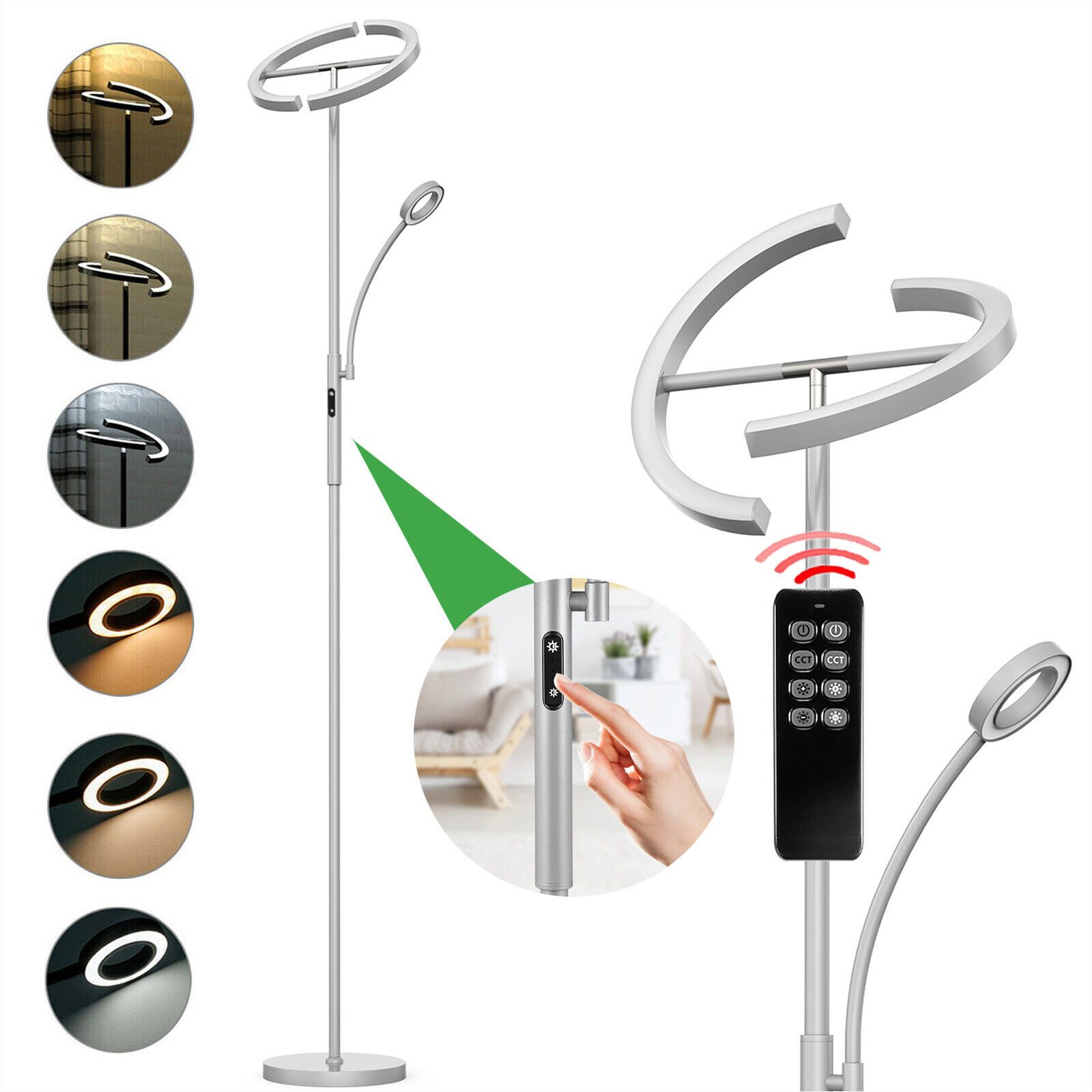 LED Stehlampe LED Stehleuchte Dimmbar Standlampe Leselampe Deckenfluter Wohnzimmer