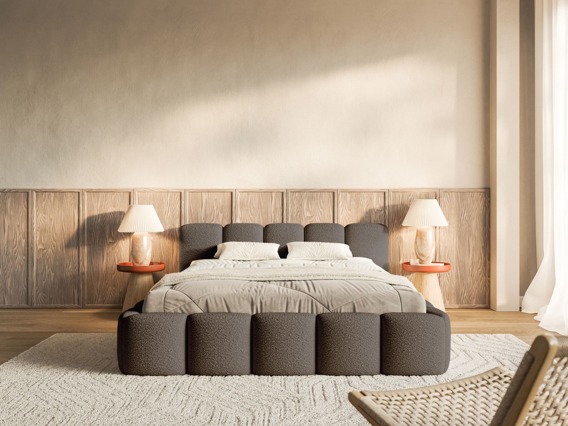 Selsey Polsterbett CLOUDY LOW, Bouclé, Chenille günstig online kaufen