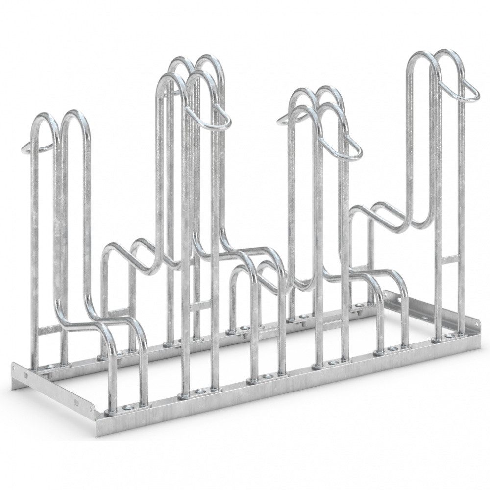 Dreifke Fahrradständer Standparker 4156, zur Freiaufstellung, 6 Räder beidseitig, RA 350mm, für 6 Fahrräder