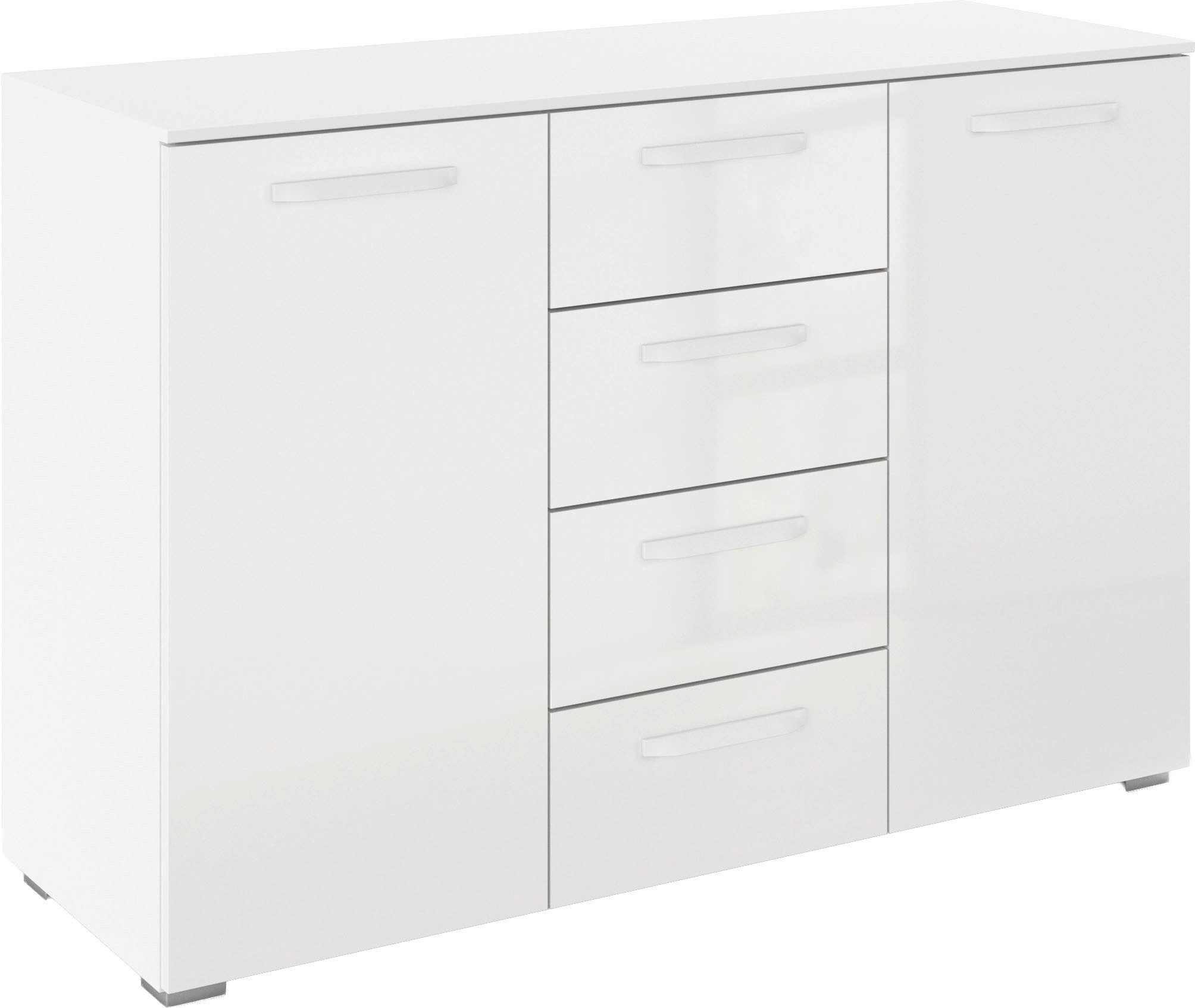 OTTO home Kombikommode Kommode Sideboard Schubladenkommode Schlafzimmerkommode OTELI (Breite 120 cm inkl. SOFT-CLOSE-FUNKTION, mit moderner Dekor-Front), vier große Schubladen und 2 Türen, mit 4 Einlegeböden MADE IN GERMANY