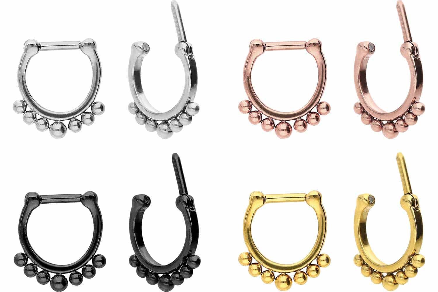 PIERCINGLINE Nasenpiercing Chirurgenstahl Clicker 7 KUGELN Ohrpiercing Sept günstig online kaufen