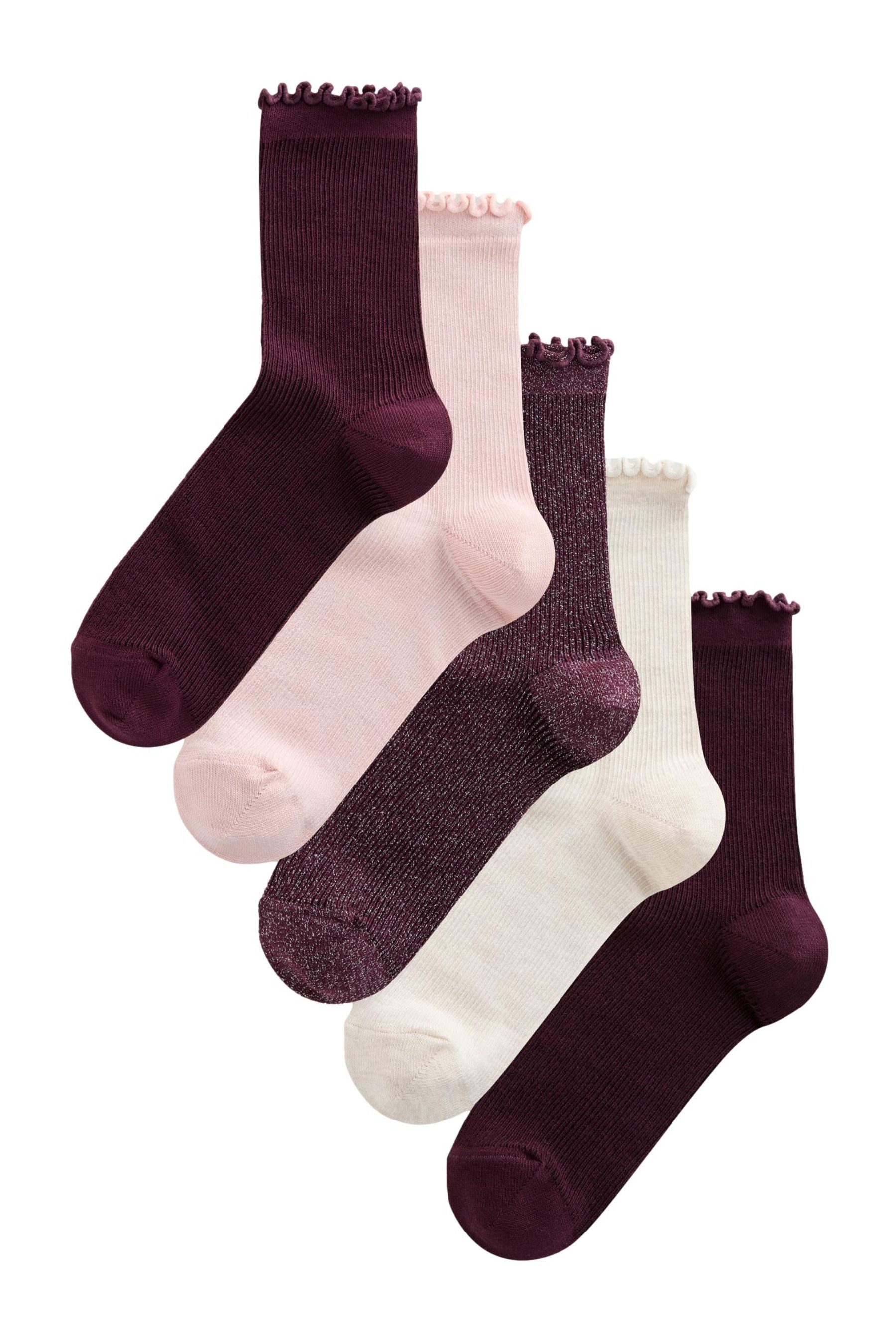 Next Kurzsocken Söckchen mit Kräuselsaum, 5er-Pack (1-Paar)