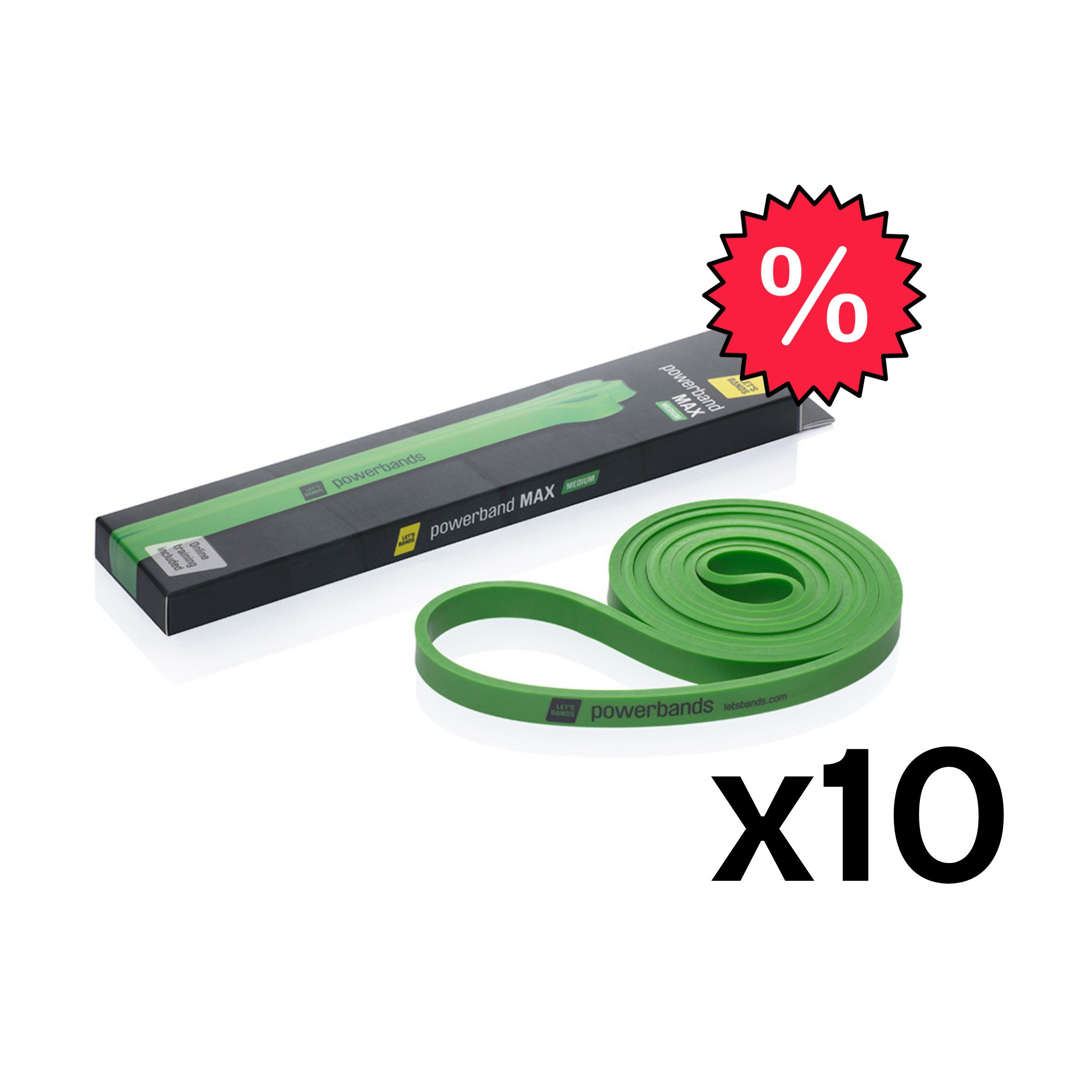 Let's Bands Trainingsbänder [Qualitätssieger] Let's Bands Powerbands Max (Medium), Kraft- und Intervalltraining, Schulter-, Arm- und Bein-Training