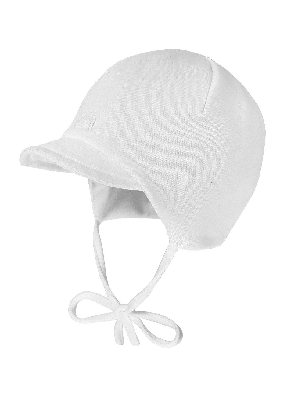 MAXIMO Jerseymütze BABY-Mütze, Flatlock-Einsatz Schild (1-St) Baumwolljersey