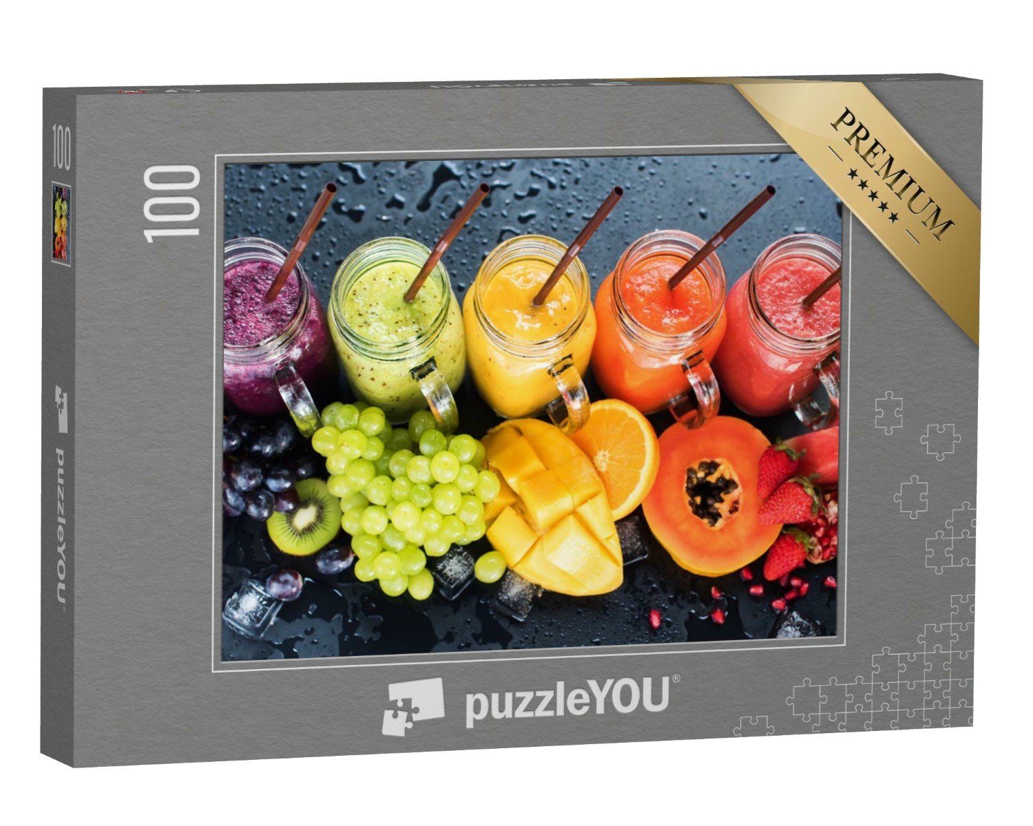 puzzleYOU Puzzle Frische Säfte und Smoothies in vielen Farben, 100 Puzzleteile, puzzleYOU-Kollektionen 100 Teile, Essen und Trinken