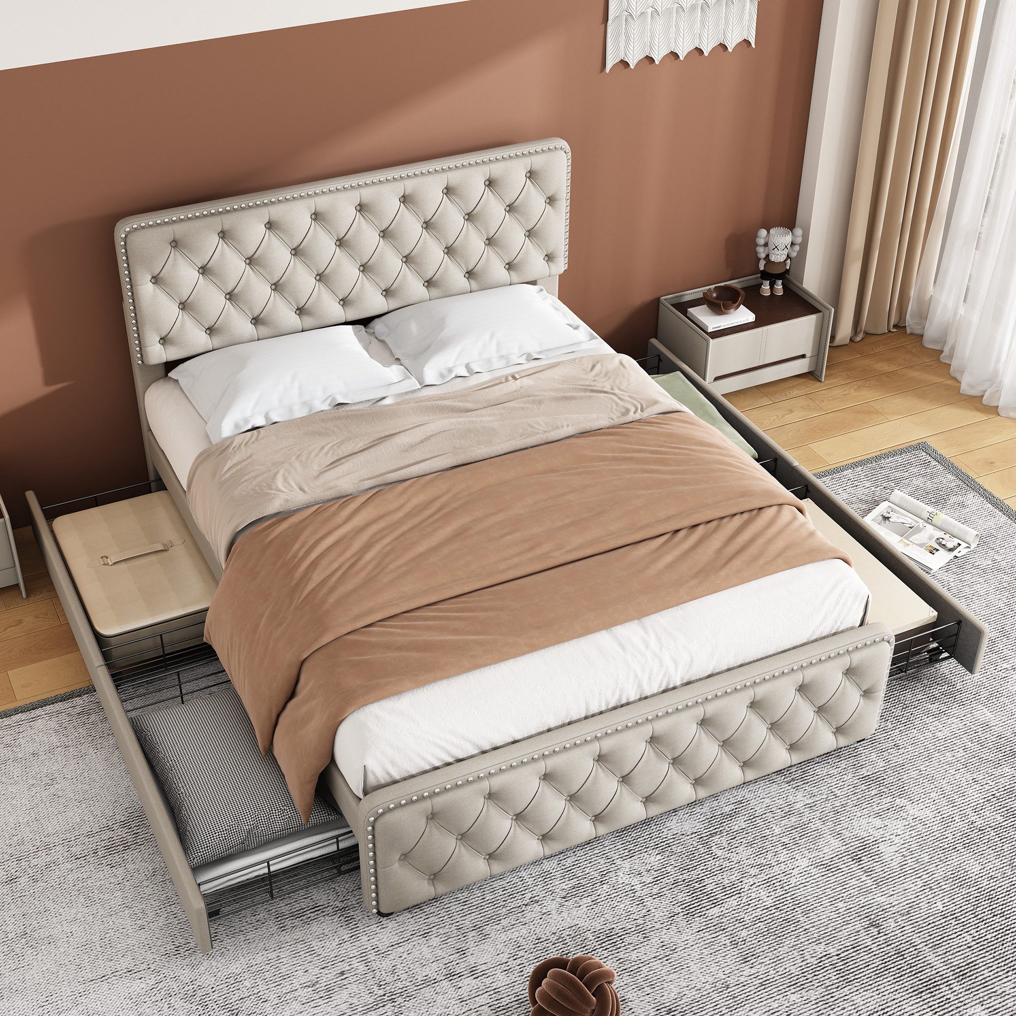 HAUSS SPOLE Polsterbett 180x200cm mit 4 günstig online kaufen