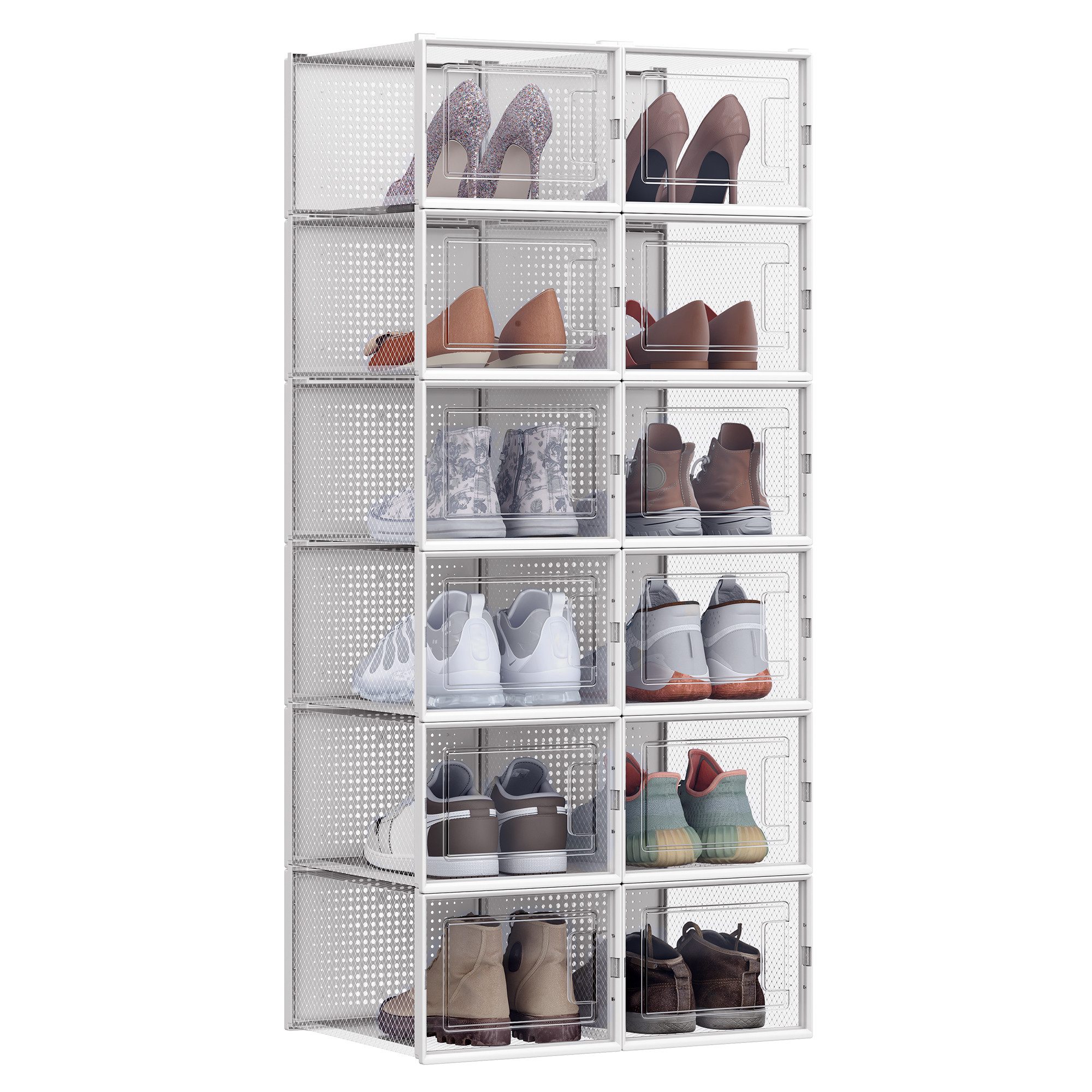 SONGMICS Schuhbox Aufbewahrungsboxen 8st/12st, für Schuhe bis Größe 42/46 ( günstig online kaufen