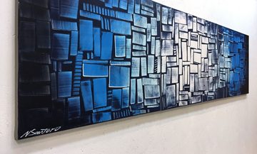 WandbilderXXL XXL-Wandbild Emersion 210 x 60 cm, Abstraktes Gemälde, handgemaltes Unikat