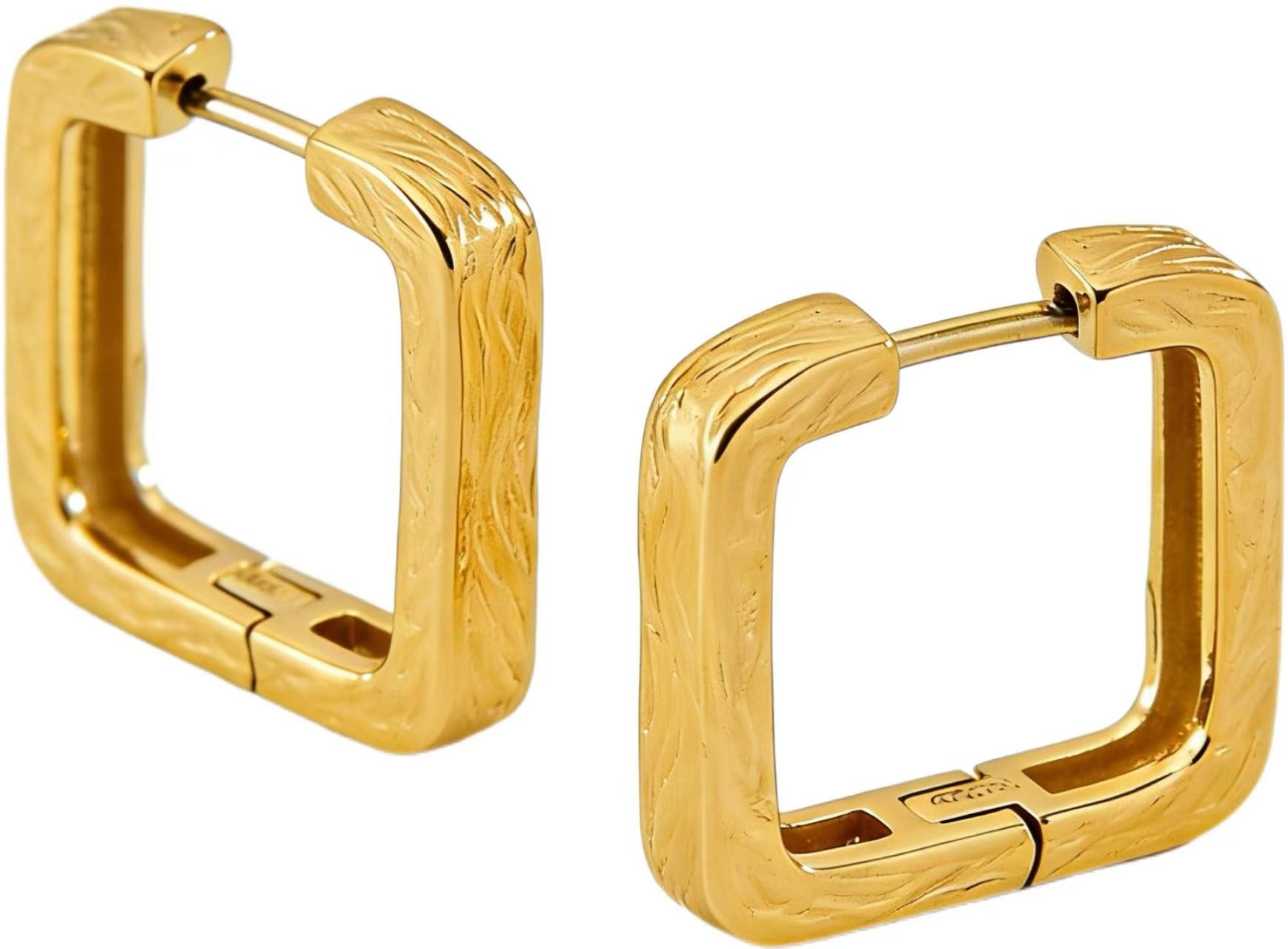 Paar Ohrstecker mit Ohrklemme Damen ohrringe silber 925, 18K vergoldet, Ohrringe silber 925 creolen