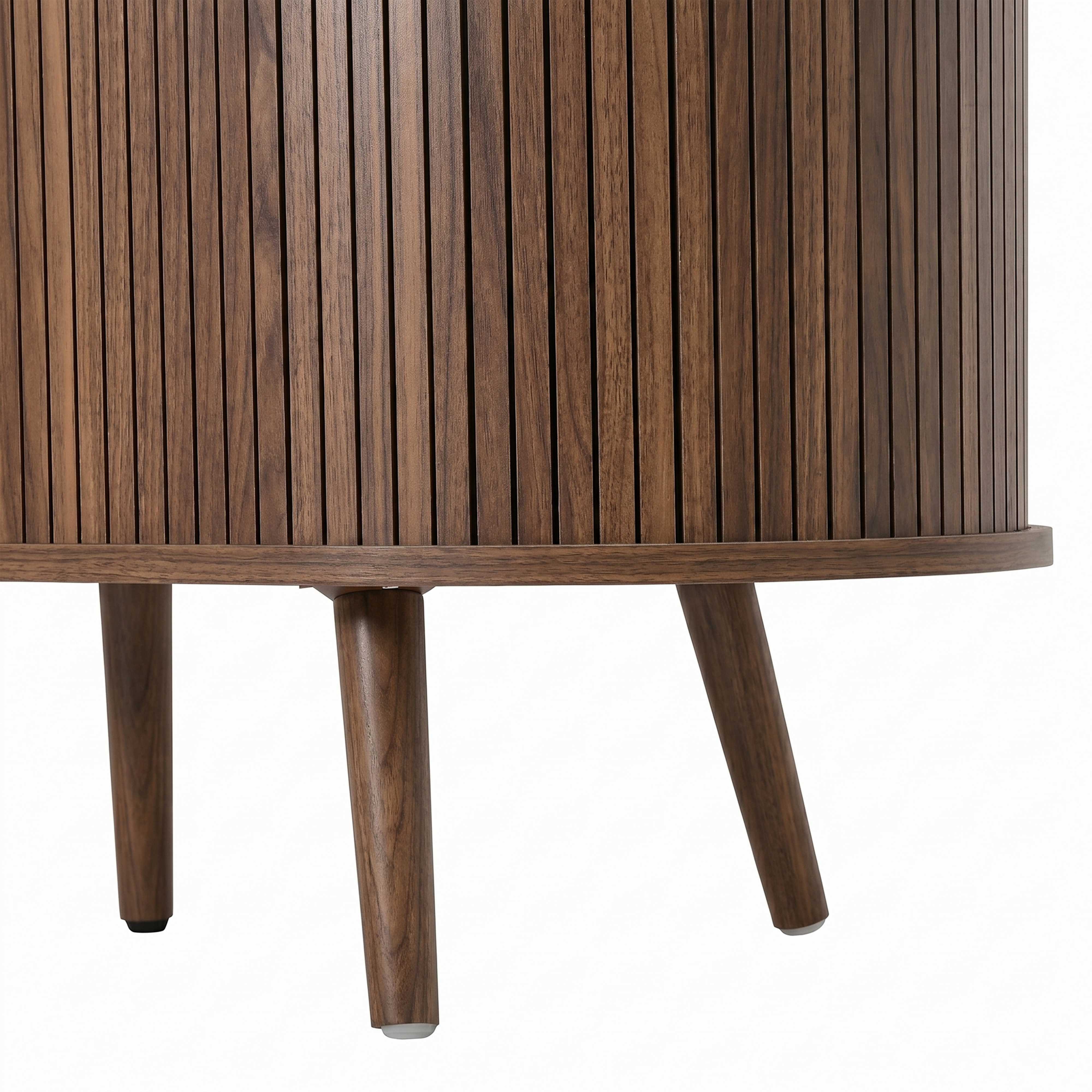 BlingBin Sideboard Kommode Buffetschrank Rillenoptik mit Lamellen-Schiebetüren (1 St., mit 4 Türen,verstellbarem Einlegeboden, Metallgriffen,150x40x79 cm), Skandinavischer Stil in Holzoptik,für Wohnzimmer Schlafzimmer Flur