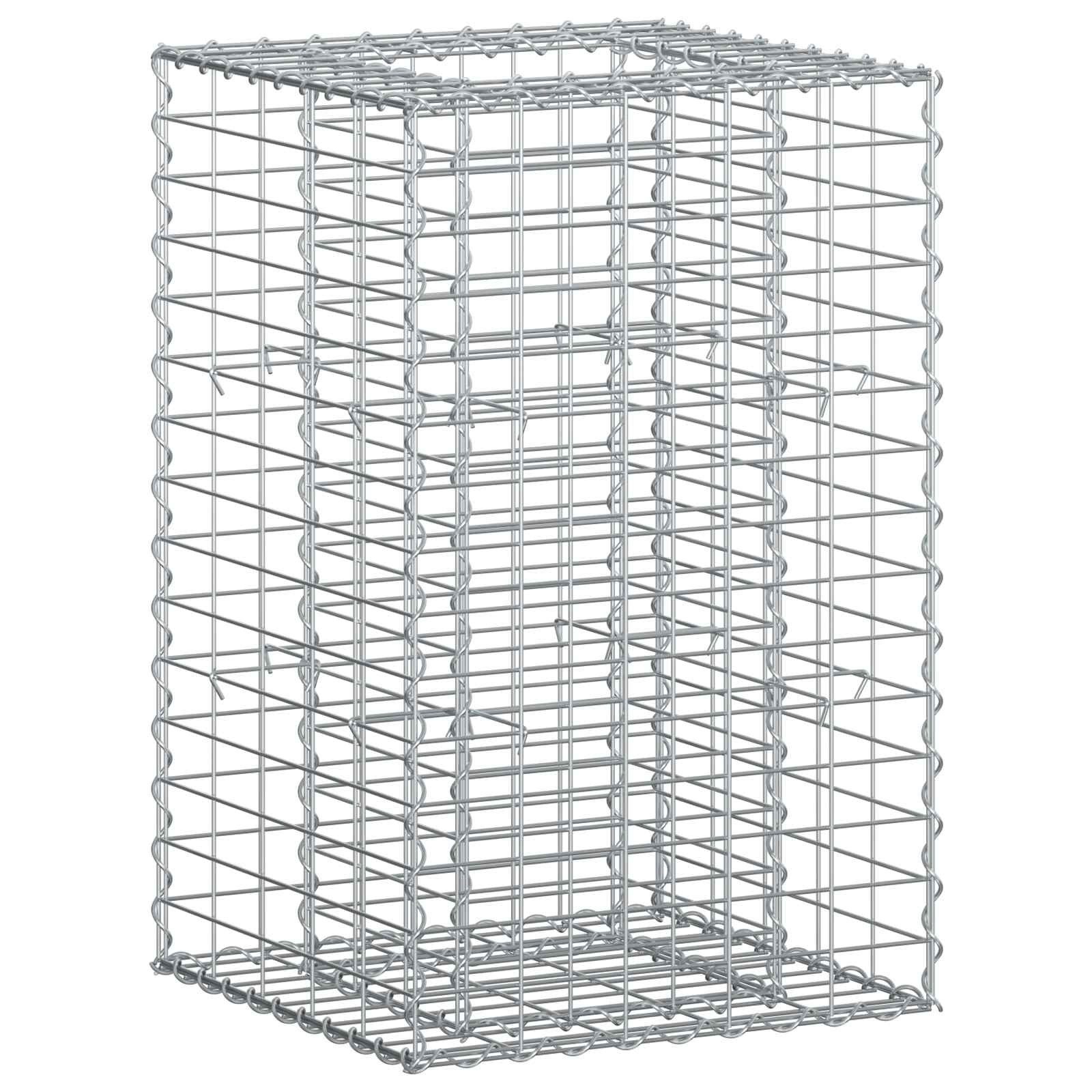 vidaXL Gartenzaun Gabionen Hochbeet Silber, (1-St)