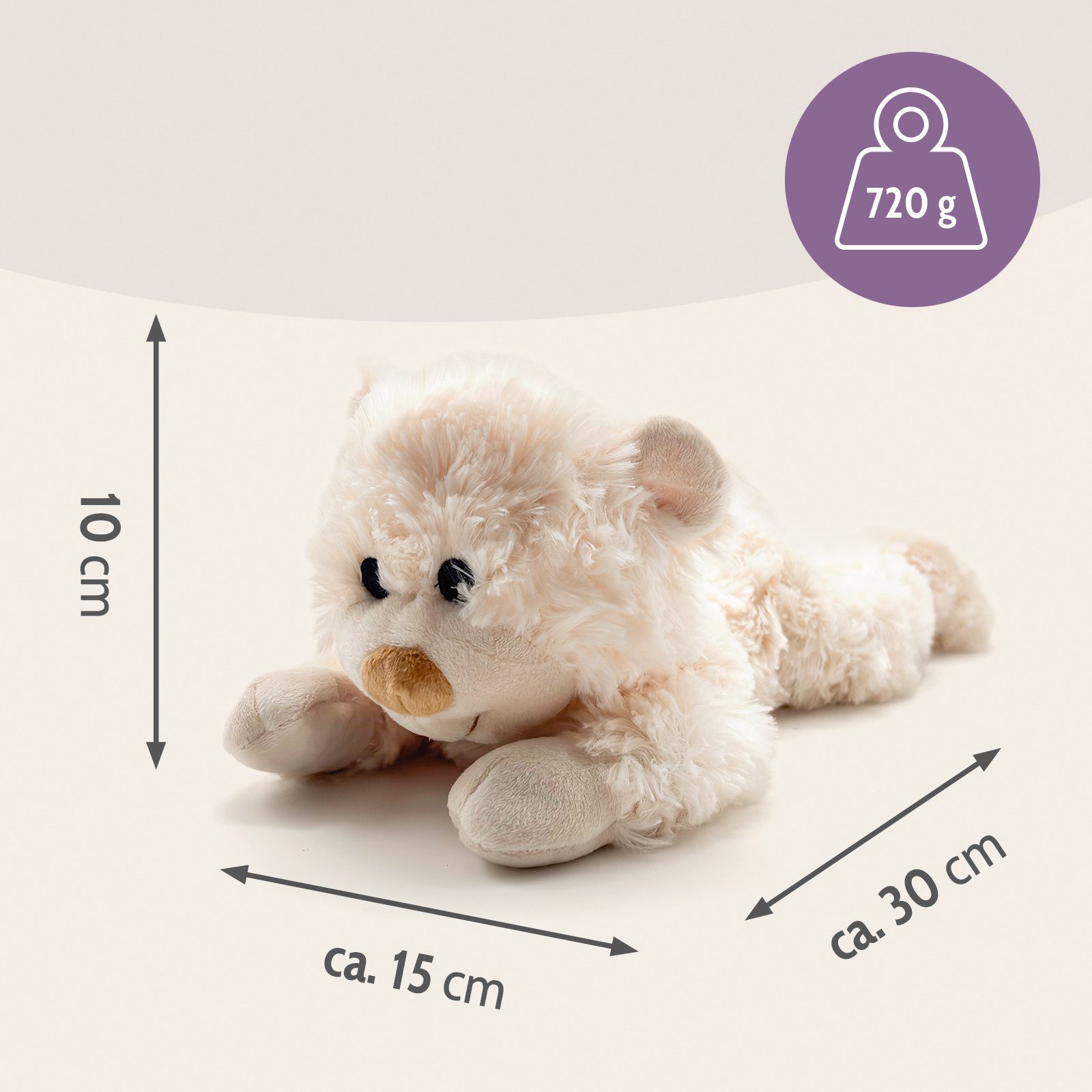 Habibi Plush Wärmekissen Habibi Plush Wärmetier Stofftier 1928 Bär liegend creme