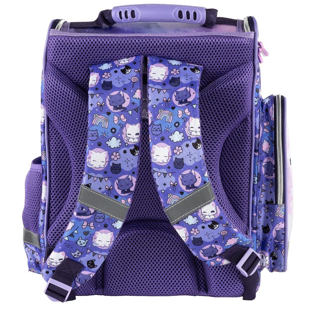 GOLDKIDS Schulranzen für Mädchen, 8er-Set - (Schul-Rucksack für Kinder mit Federmäppchen, 1-tlg., - Schuhbeutel Trinkflasche und Brotdose), - Katze Motiv- 1-3 K – Bild 3 von 5