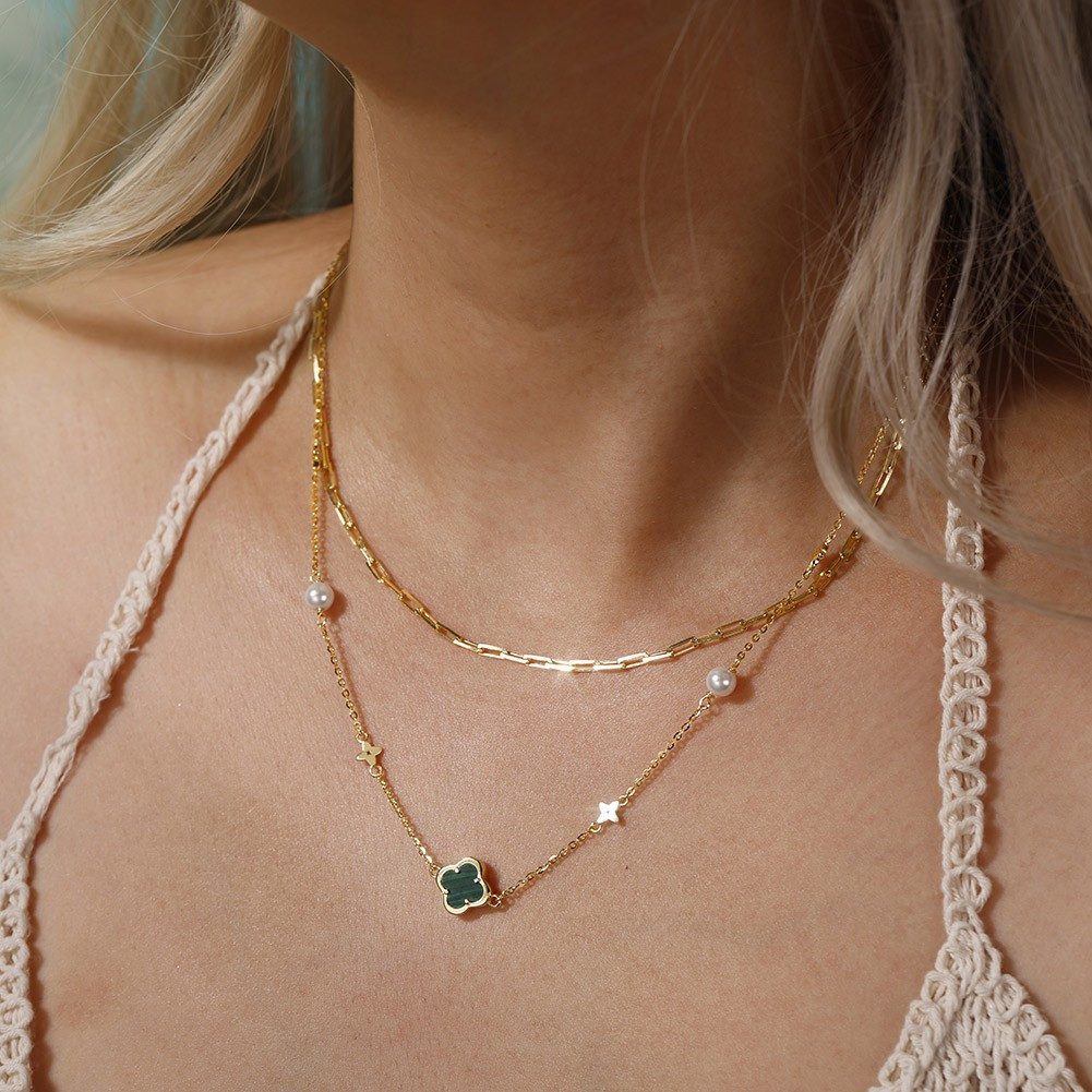 Runde Perlé Silberkette elegante Halskette mit günstig online kaufen