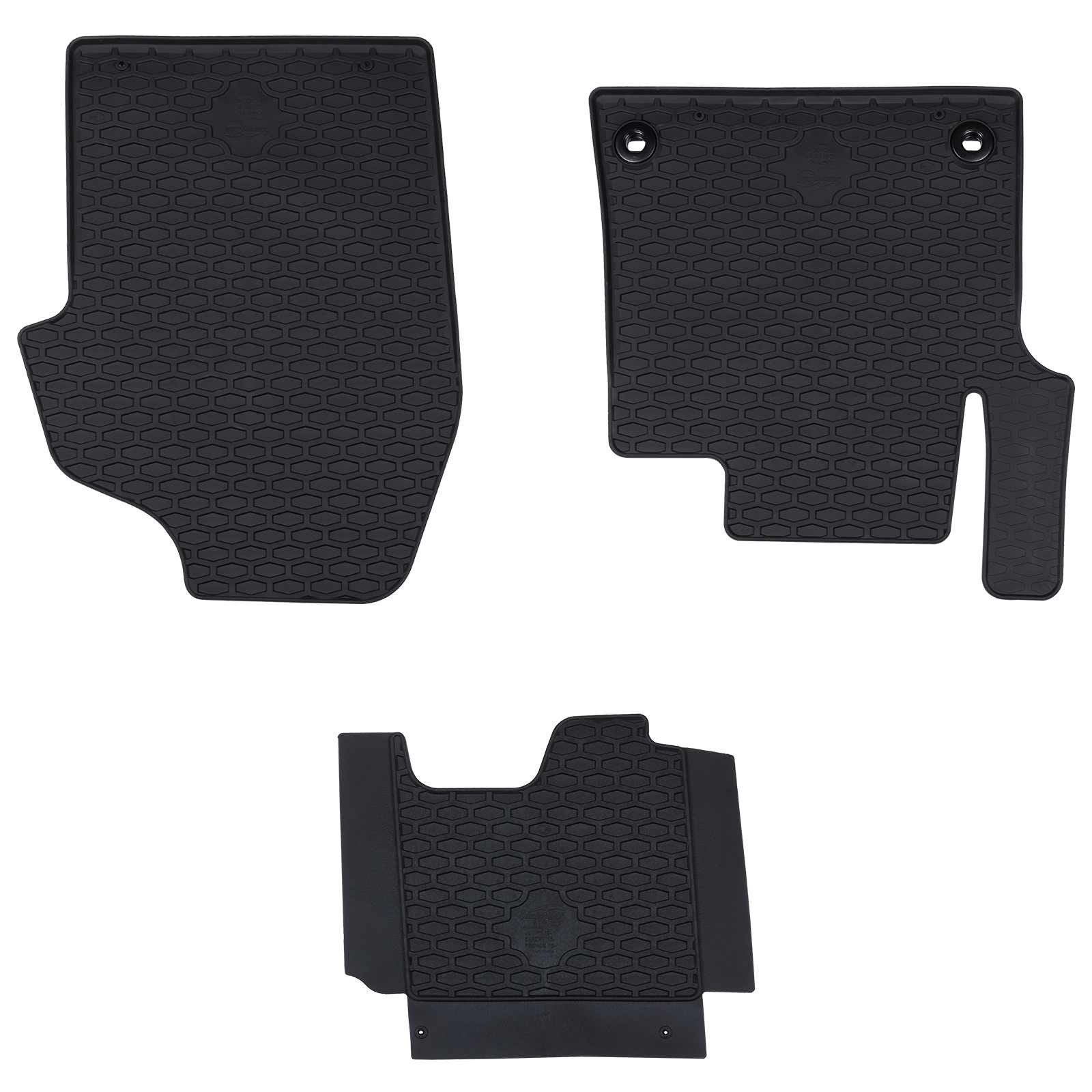 vidaXL Auto-Fußmatten Autofußmatte 3 pcs Schwarz Gummi (3 St)