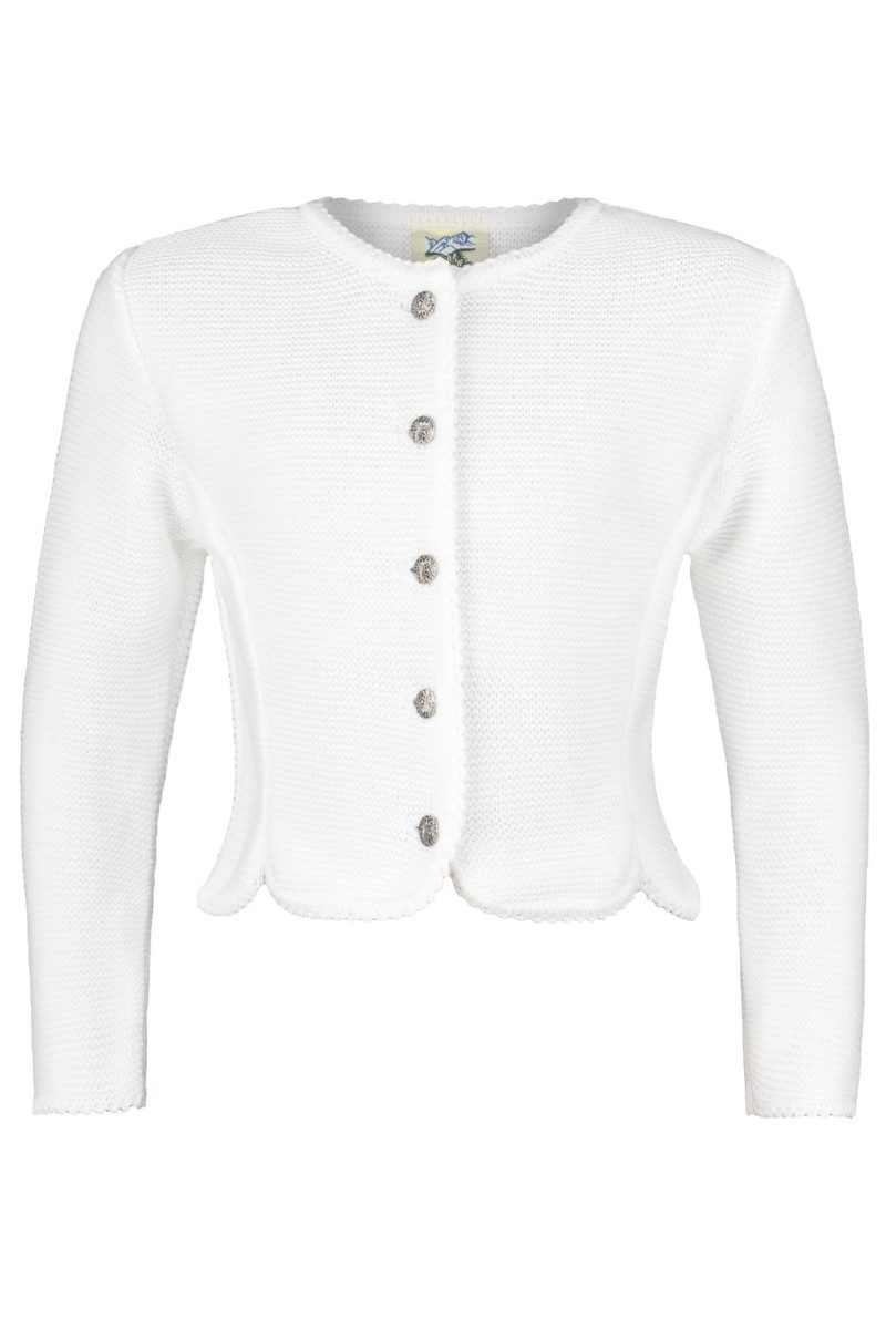 Isar-Trachten Trachtenjacke Strickjacke Kinder - ELEGANTINE - weiß