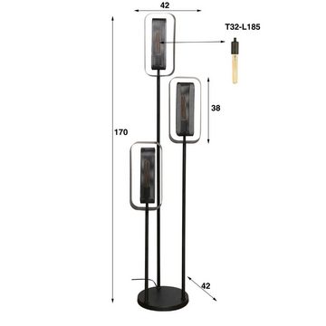 famlights Stehlampe, Stehleuchte Orson in Altsilber E27 3-flammig, keine Angabe, Leuchtmittel enthalten: Nein, warmweiss, Stehlampe, Standlampe