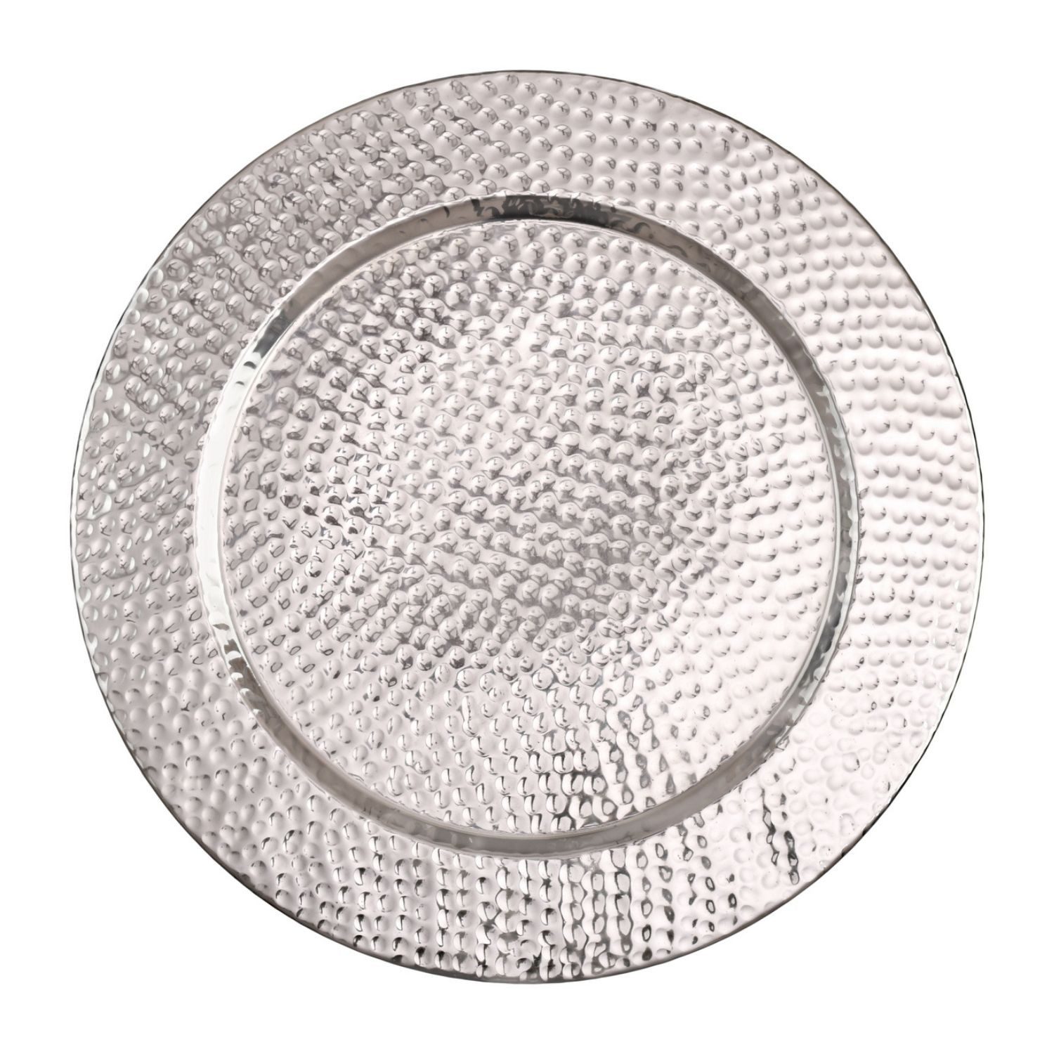 Marrakesch Orient & Mediterran Interior Dekotablett Design-Serviertablett Nizza handgemacht aus Aluminium in Silber 50 cm (1 St), Handarbeit