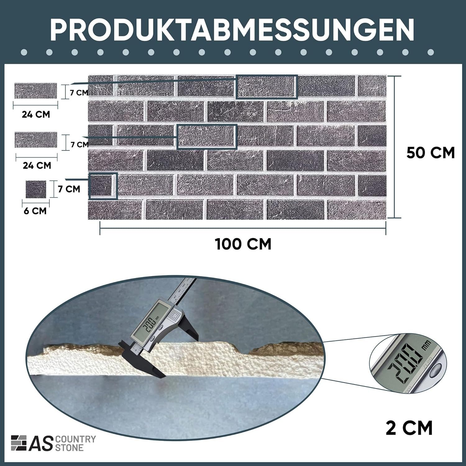 ASCountrystone Wandpaneel Klinkeroptik, BxL: 50,00x100,00 cm, 0,50 qm