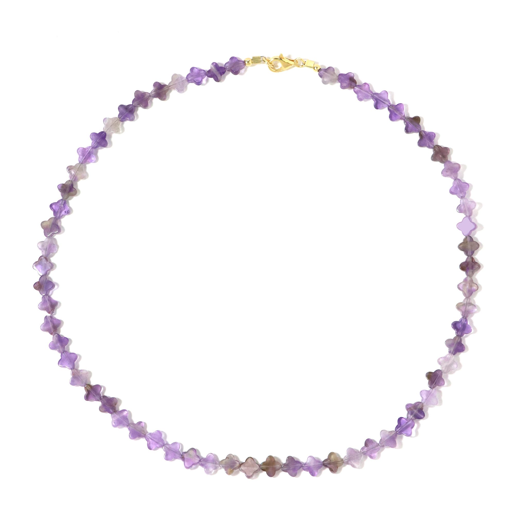 Silberkette Cavill Amethyst 41,8 ct Perlen, 45 cm, vergoldet 925 Silber Damen