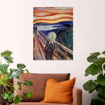 Posterlounge Wandfolie Edvard Munch, Der Schrei, Wohnzimmer Malerei