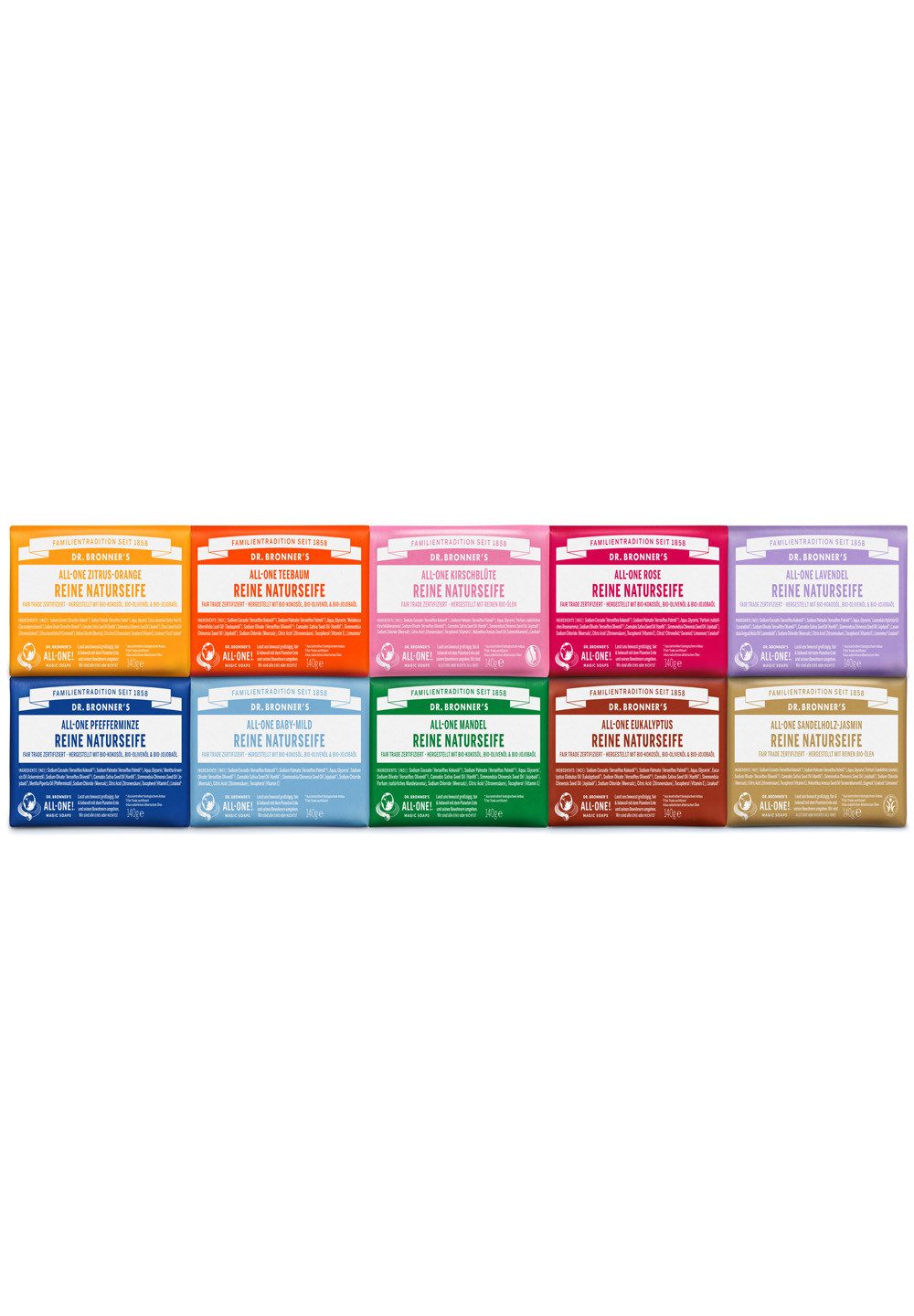 Dr. Bronners Handseife Pfefferminze, 1-tlg., All-One Reine Naturseife 140 g