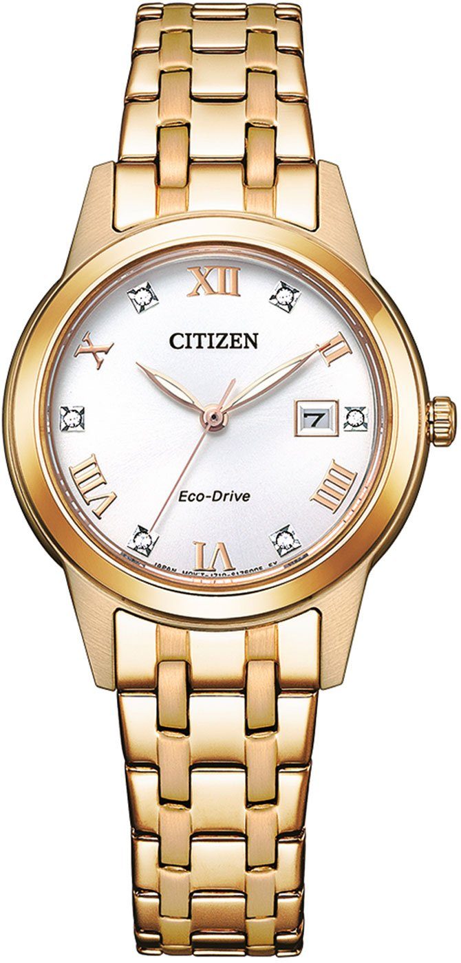 Citizen Solaruhr FE1243-83A, Uhrwerk: Caliber J710, analog Quarz,  Eco-Drive, Gangreserve: 240 Tage, Ringsolar