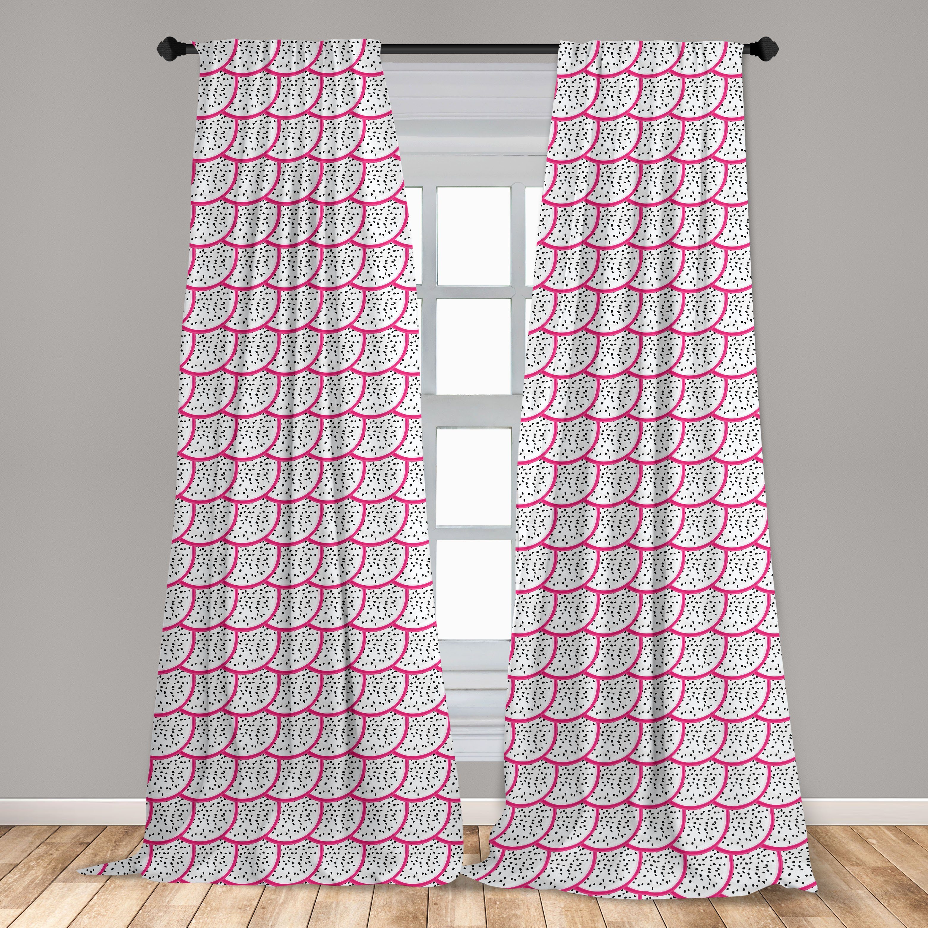 Drachenfrucht Vorhang Pitaya Microfaser, Wohnzimmer Abakuhaus, für Schlafzimmer Überlappten Gardine Dekor, Kunst