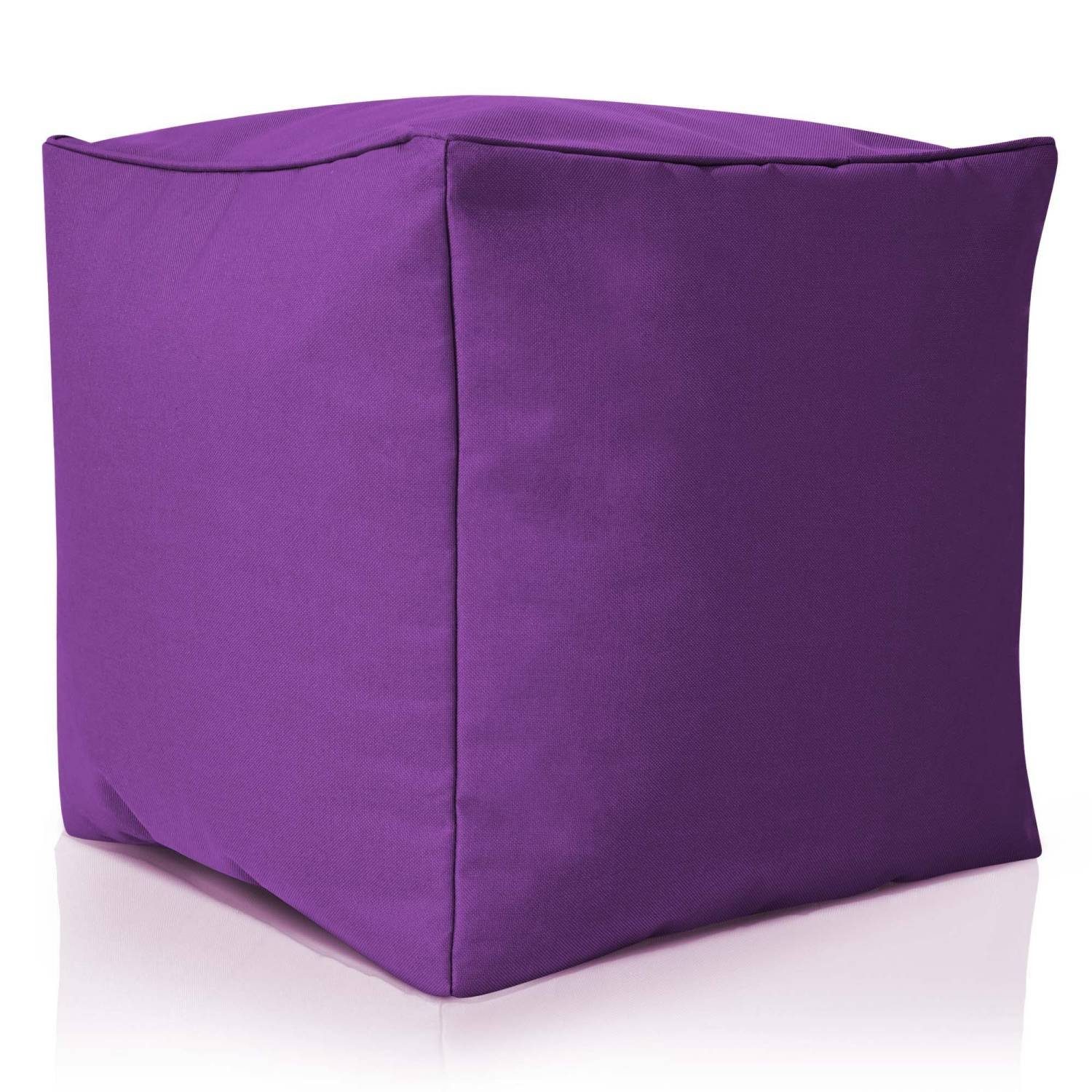 Green Bean Sitzsack Cube (Hocker 40x40x40cm mit EPS-Perlen Füllung, Fußhocker Fußkissen Sitz-Pouf für Sitzsäcke), Bodenkissen für Kinder und Erwachsene - Sitzkissen Sitzhocker Lila