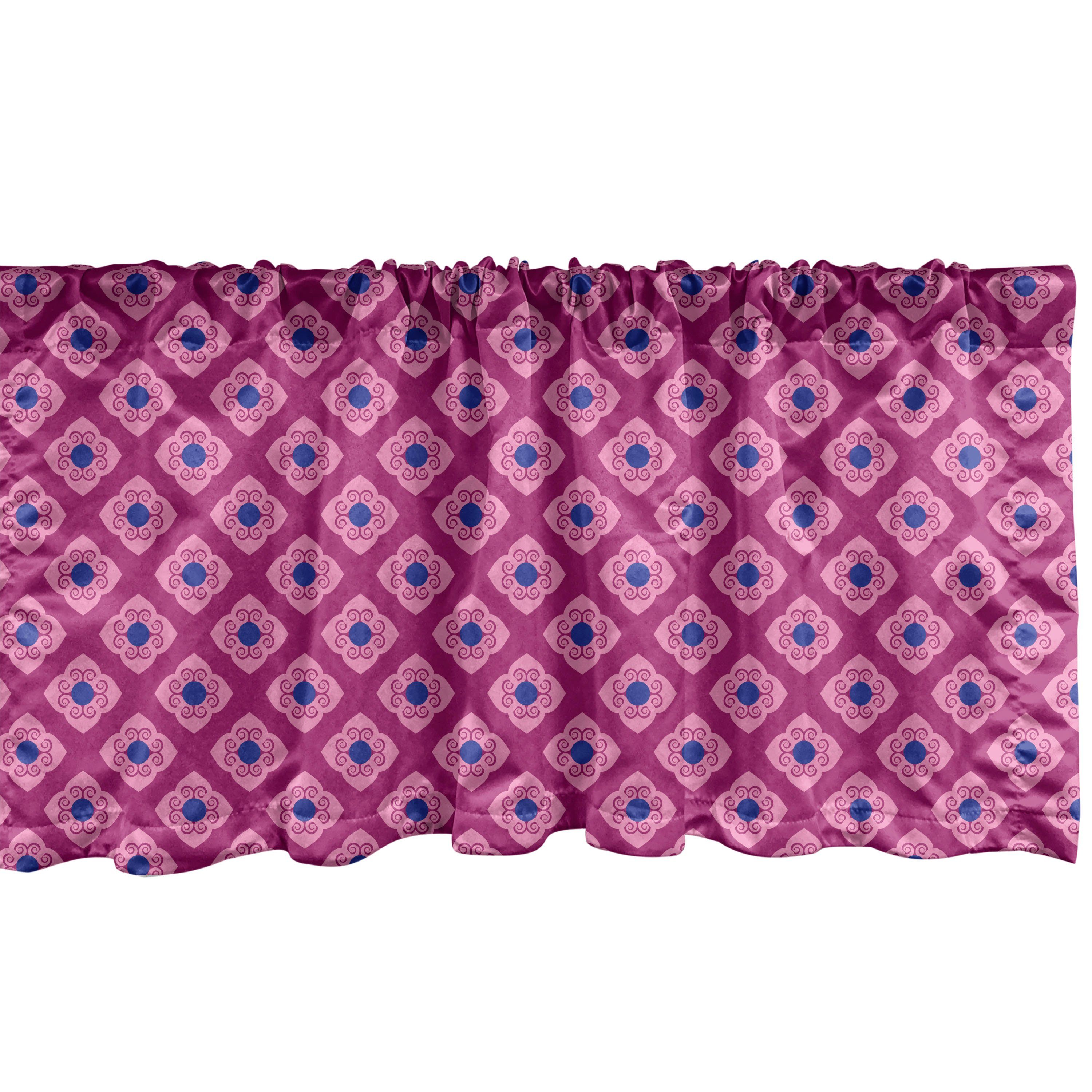 Scheibengardine Vorhang Volant für Küche Schlafzimmer Dekor mit Stangentasche, Abakuhaus, Microfaser, Abstrakt Geometrisches Blumenmosaik