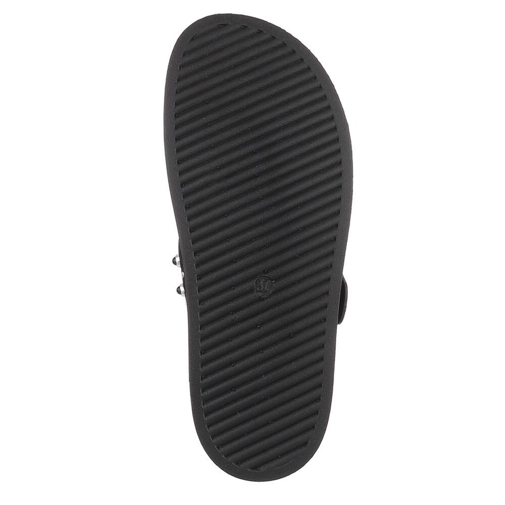Ital-Design Damen Sandale mit Nieten und Schnallenverschluss Pantolette (91848977) Flach Pantoletten in Schwarz – Bild 3 von 5
