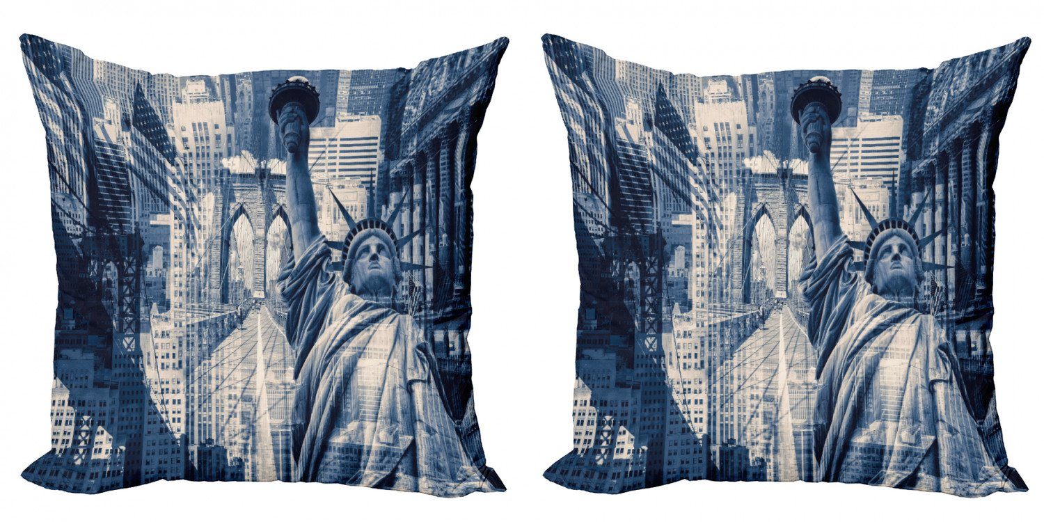 Digitaldruck, (2 Abakuhaus Vereinigte Accent Doppelseitiger Freiheit Stück), Kissenbezüge NY Modern Staaten